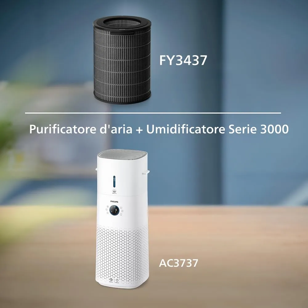 Philips Filtro HEPA Ricambio Purificatore Umidificatore 2-in-1 Serie 3000 AC3737 - immagine 2