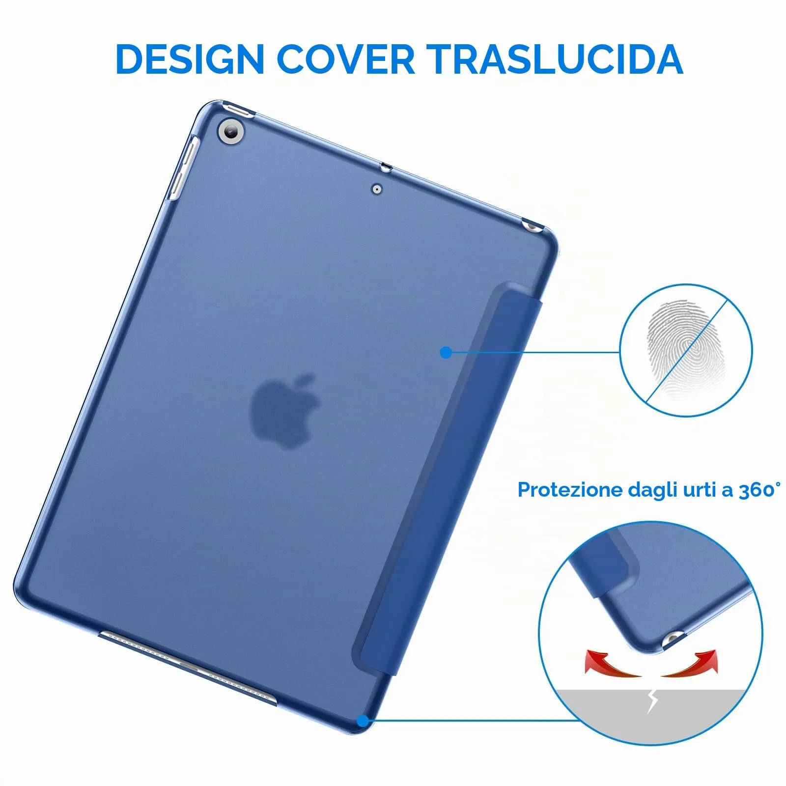 JETech Custodia per iPad 9ª/8ª/7ª Gen 10,2", Navy - immagine 4