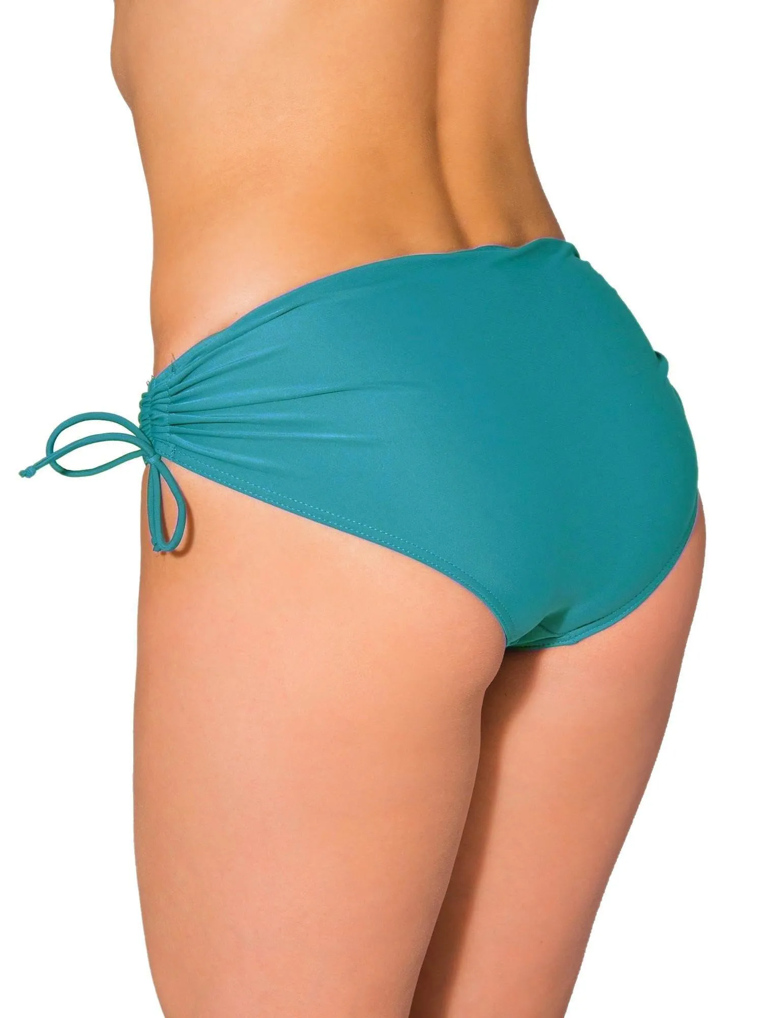 Aquarti Slip Costume Donna con Laccetti, Verde Petrolio, 48 - immagine 2