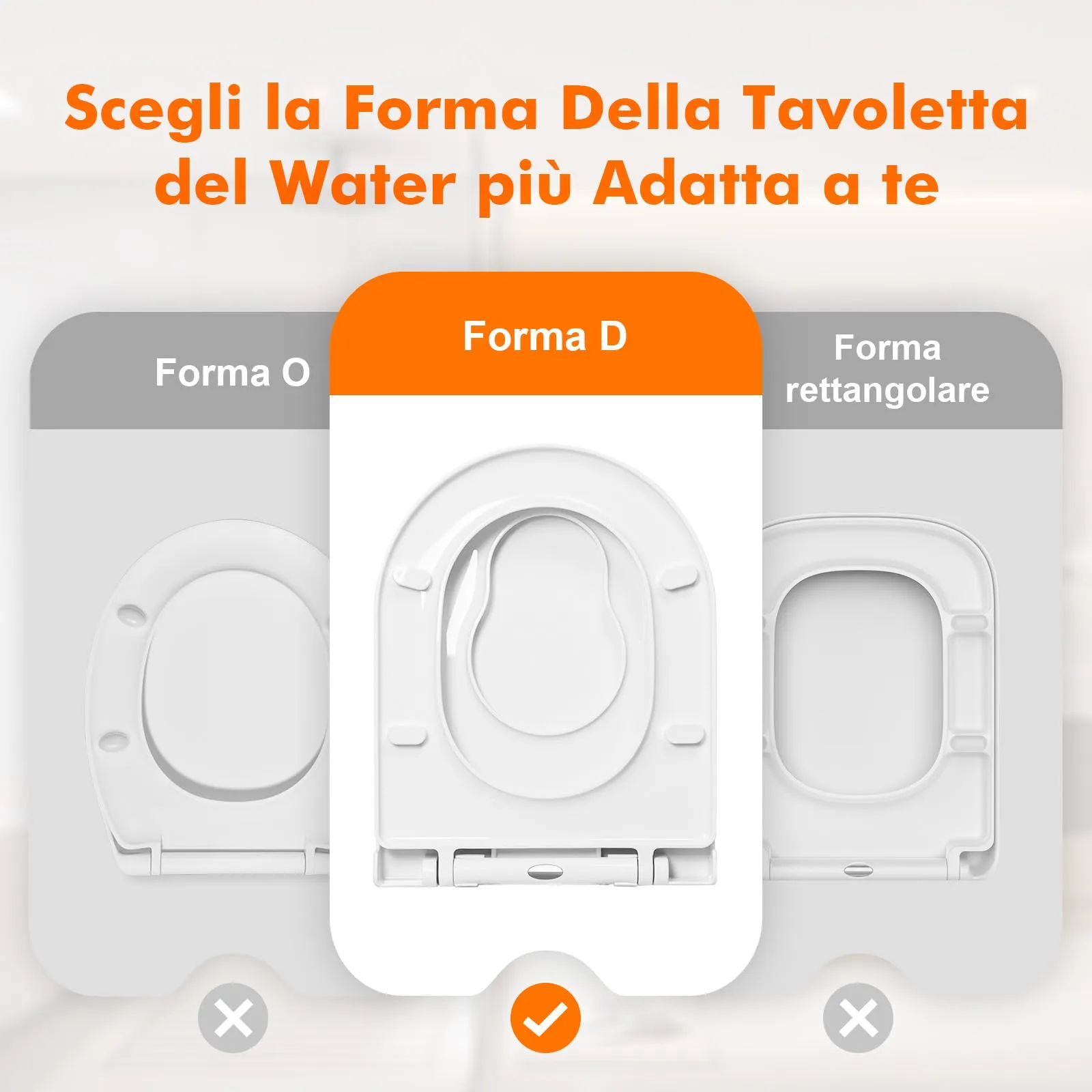 Ibergrif M41001-2 Copriwater Soft Close con Riduttore Bambino, Sgancio Rapido, Fissaggio Superiore, Forma D, 40,5-46,5 cm - immagine 3