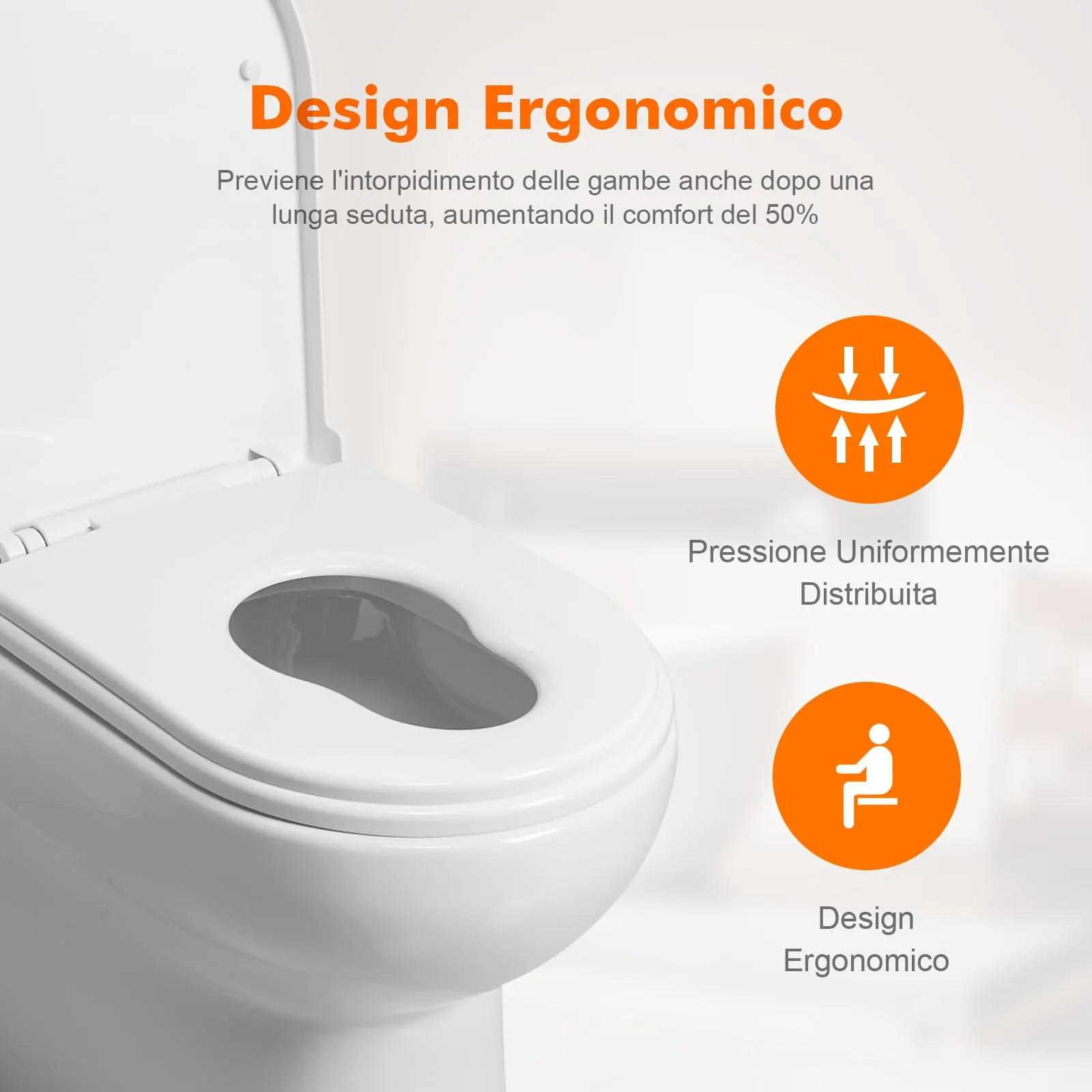 Ibergrif M41001-2 Copriwater Soft Close con Riduttore Bambino, Sgancio Rapido, Fissaggio Superiore, Forma D, 40,5-46,5 cm - immagine 8