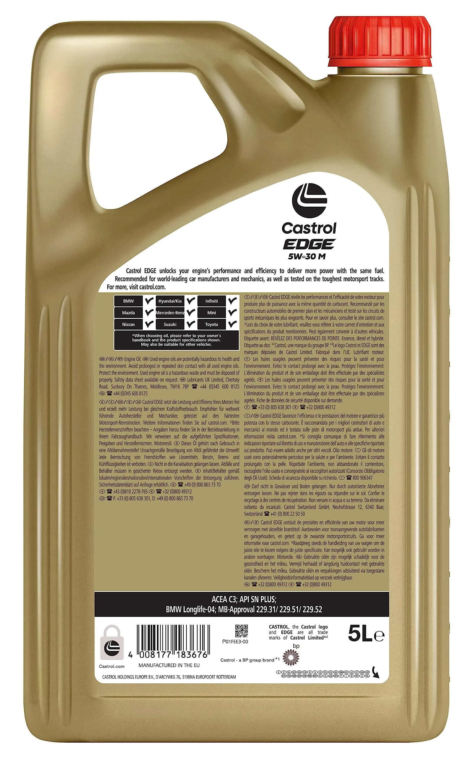 Castrol EDGE 5W-30 M Olio Motore Totalmente Sintetico, 5L - immagine 2