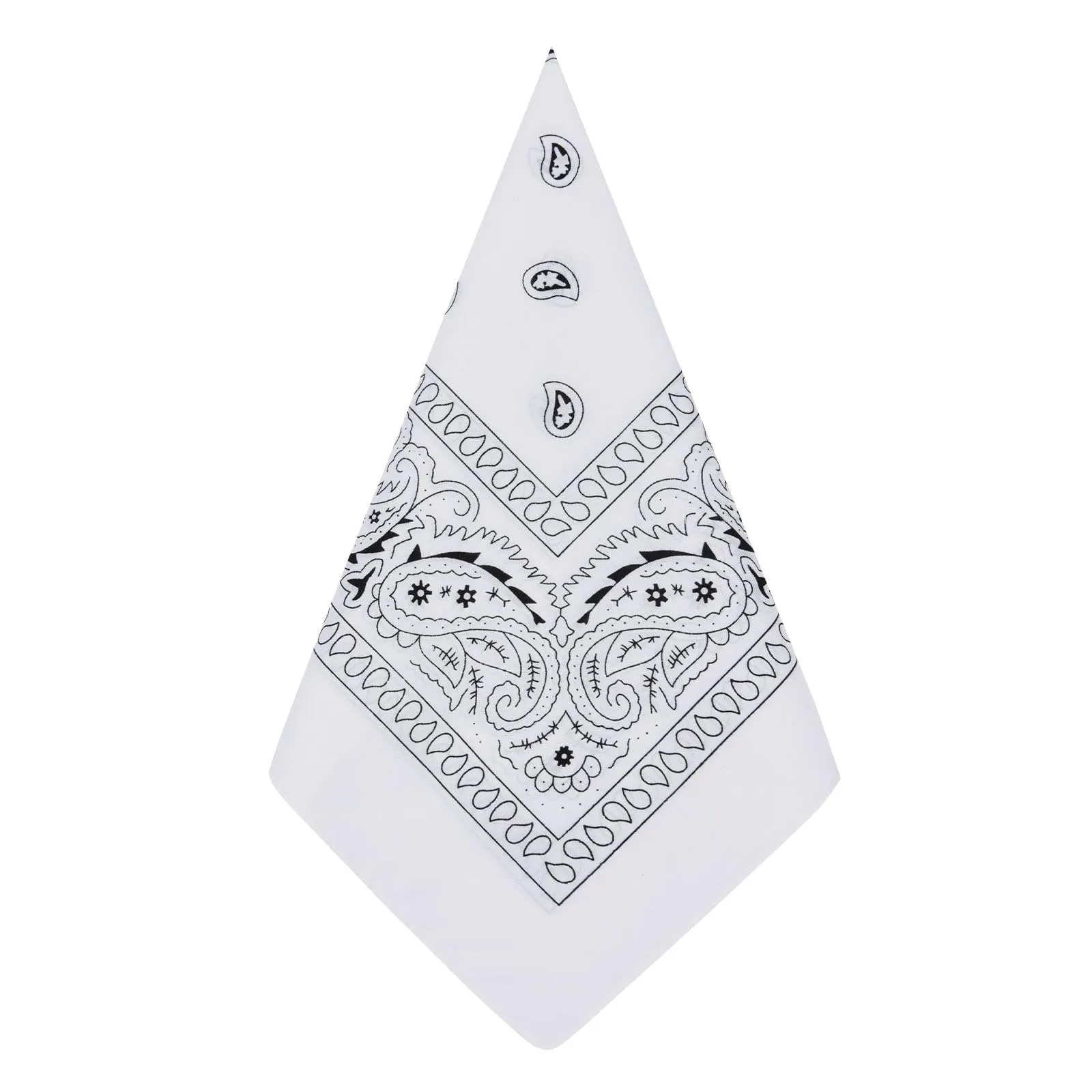 Aomig Bandana con Motivo Paisley, 55x55cm, Bianco - immagine 9