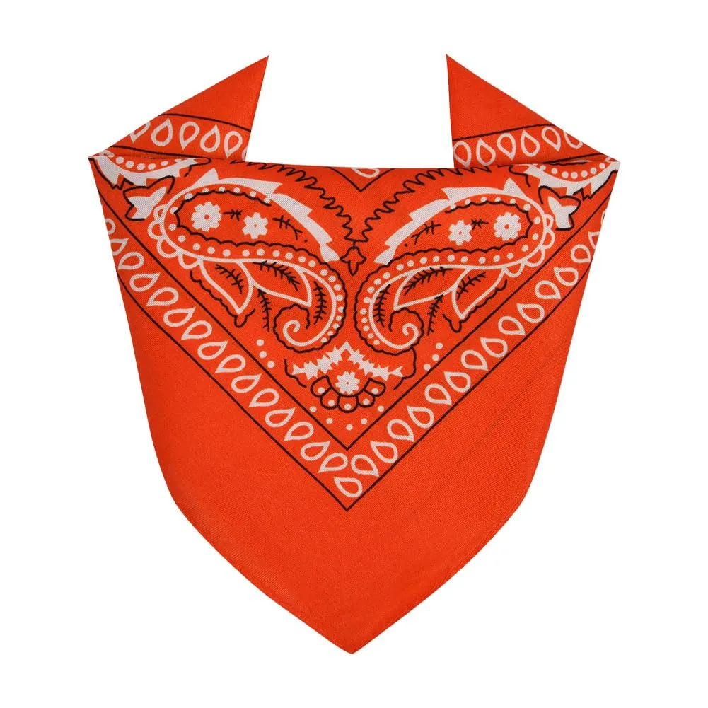 Aomig Bandana Arancione con Motivo Paisley, 55x55cm - immagine 8
