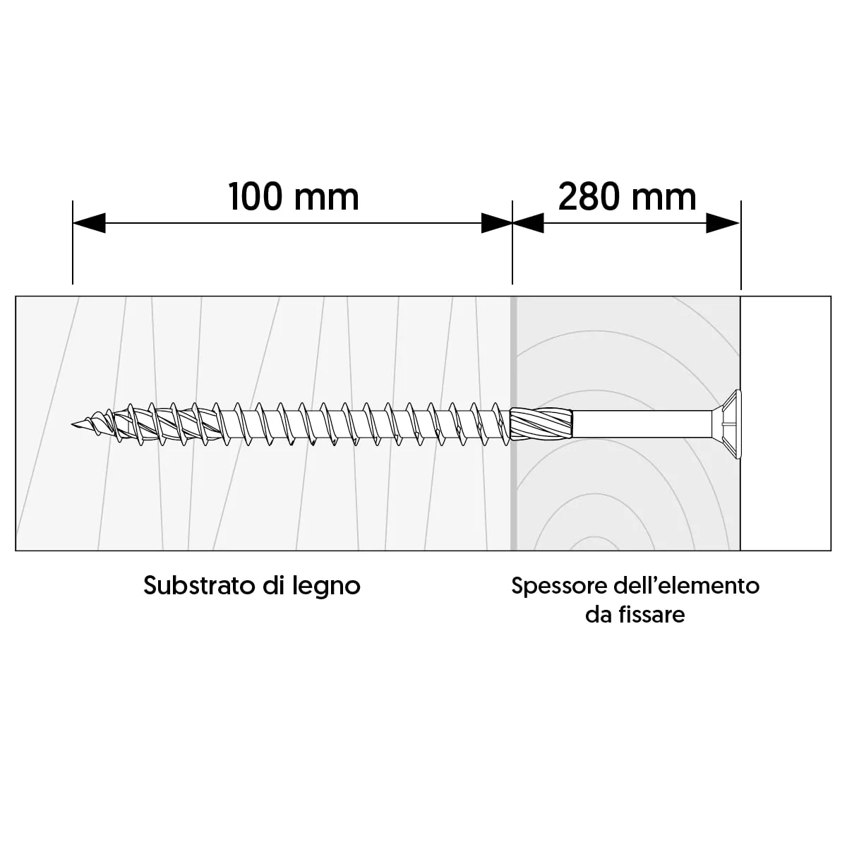KLIMAS Viti per legno Torx testa svasata piana giallo zinco 8x380 mm 50 pezzi - immagine 2