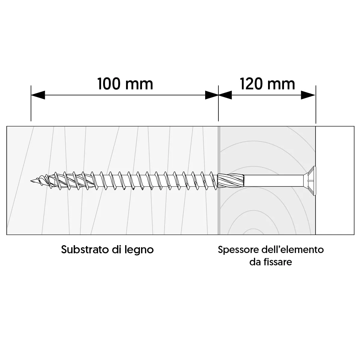 KLIMAS Viti per legno Torx testa svasata piana Giallo Zinco 10 x 220 mm 25 pezzi - immagine 2
