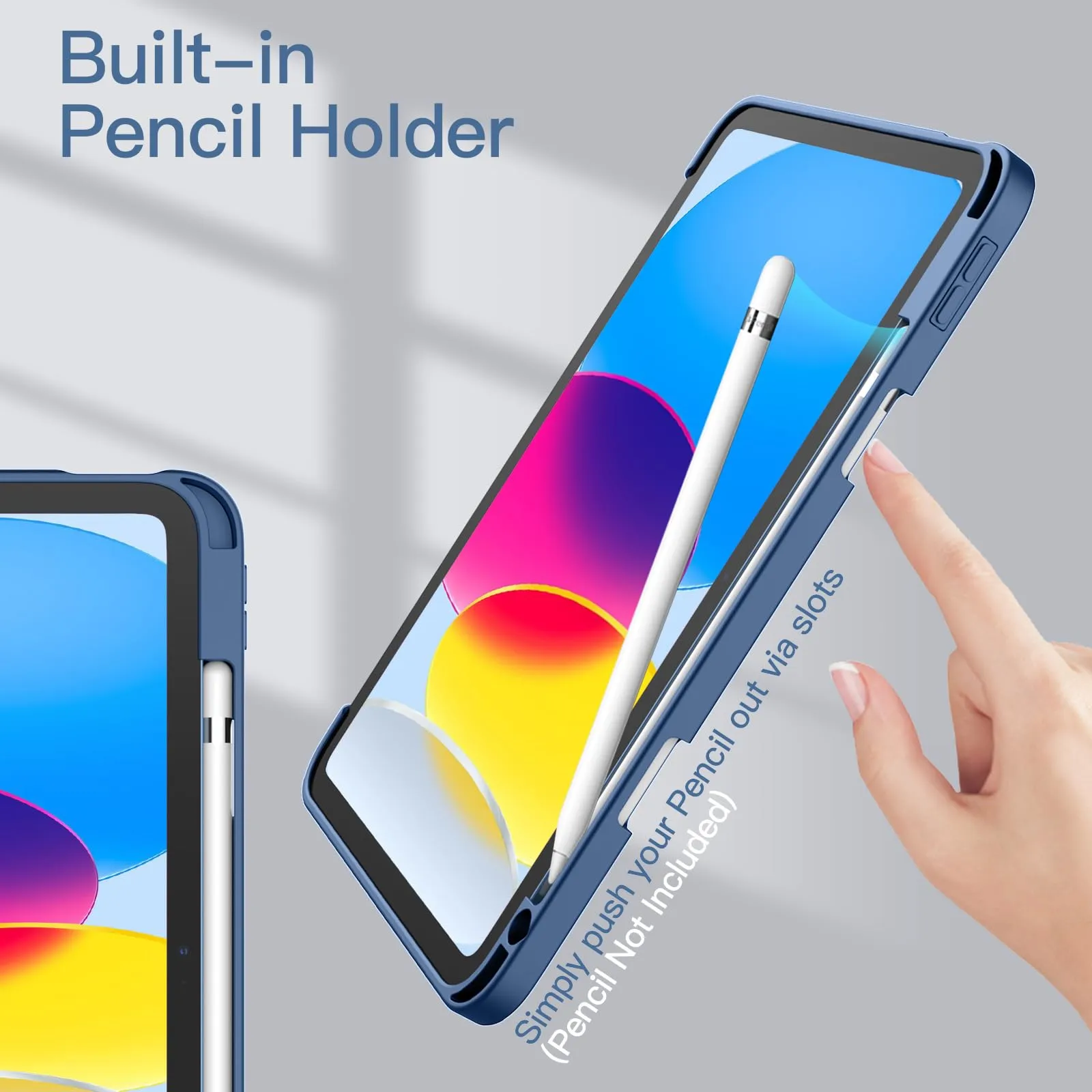 JETech Custodia per iPad 11ª/10ª Gen, Navy - immagine 5