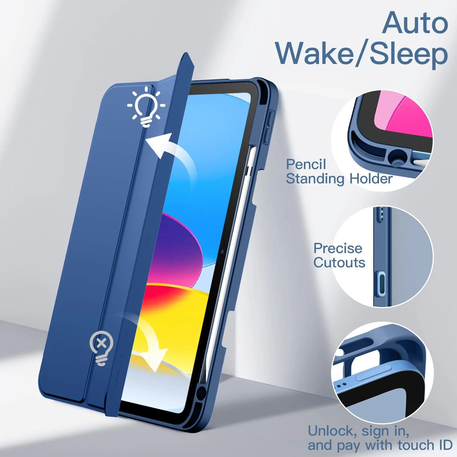 JETech Custodia per iPad 11ª/10ª Gen, Navy - immagine 6