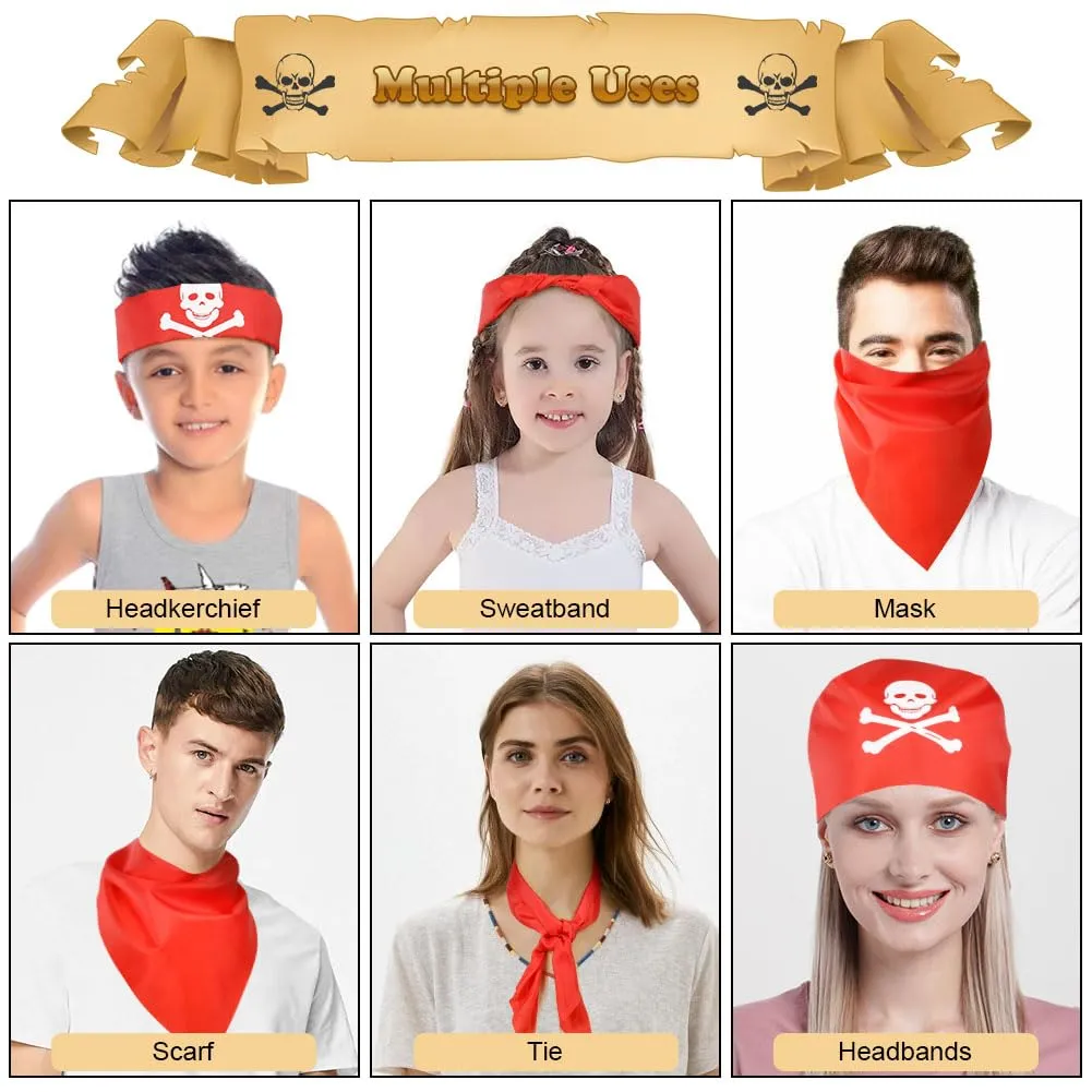 Aomig Bandana Pirata Rossa con Stampa Teschio in Poliestere - immagine 4
