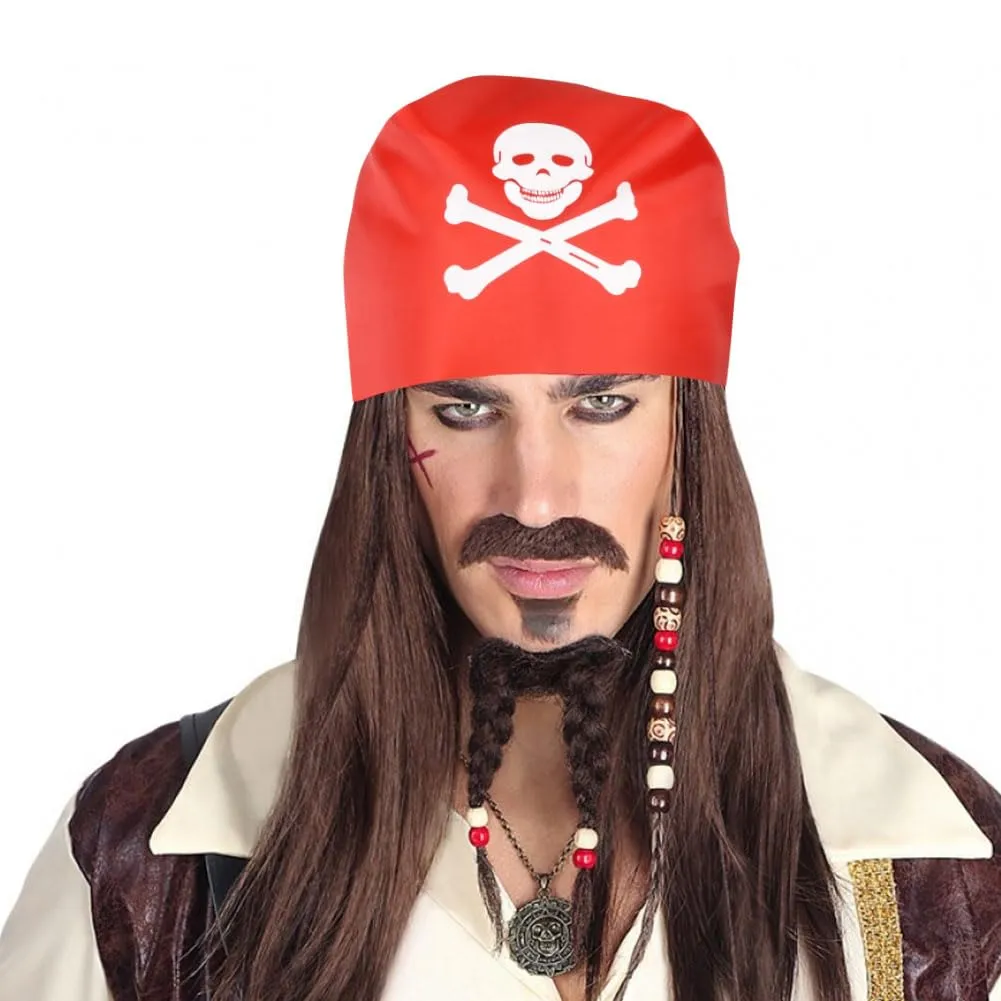 Aomig Bandana Pirata Rossa con Stampa Teschio in Poliestere - immagine 5