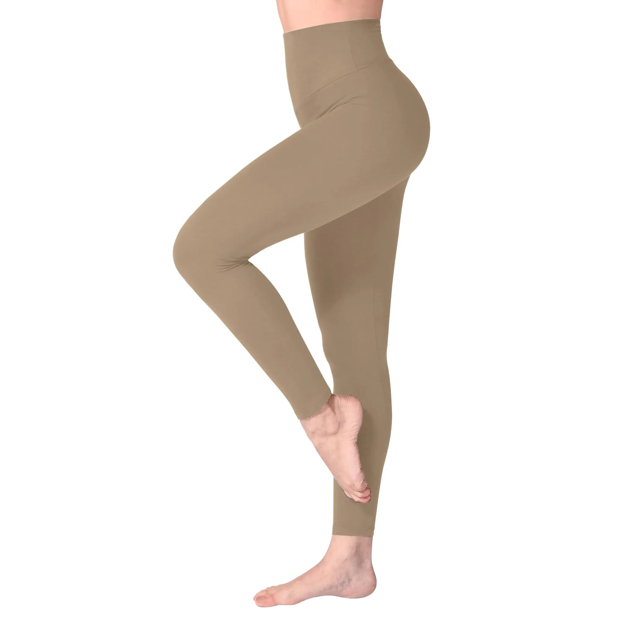 SINOPHANT Leggings Vita Alta Donna Fitness Yoga, XXL, Cachi - immagine 1