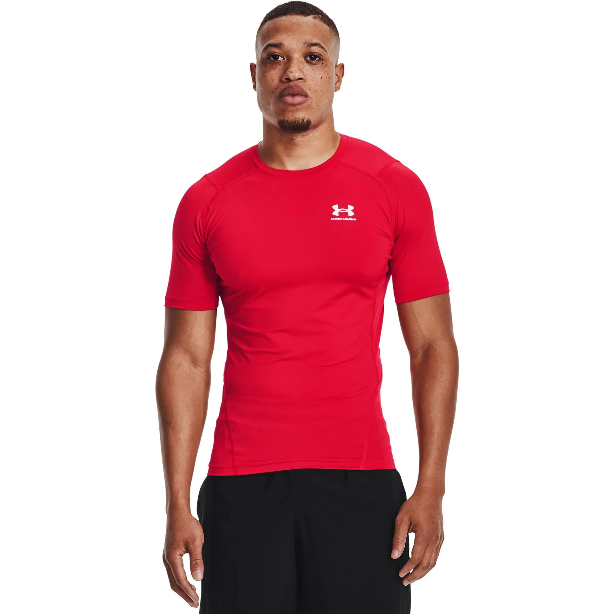 Under Armour HeatGear Armour Compression Short Sleeve T-Shirt - Red/White, XL Tall - immagine 1