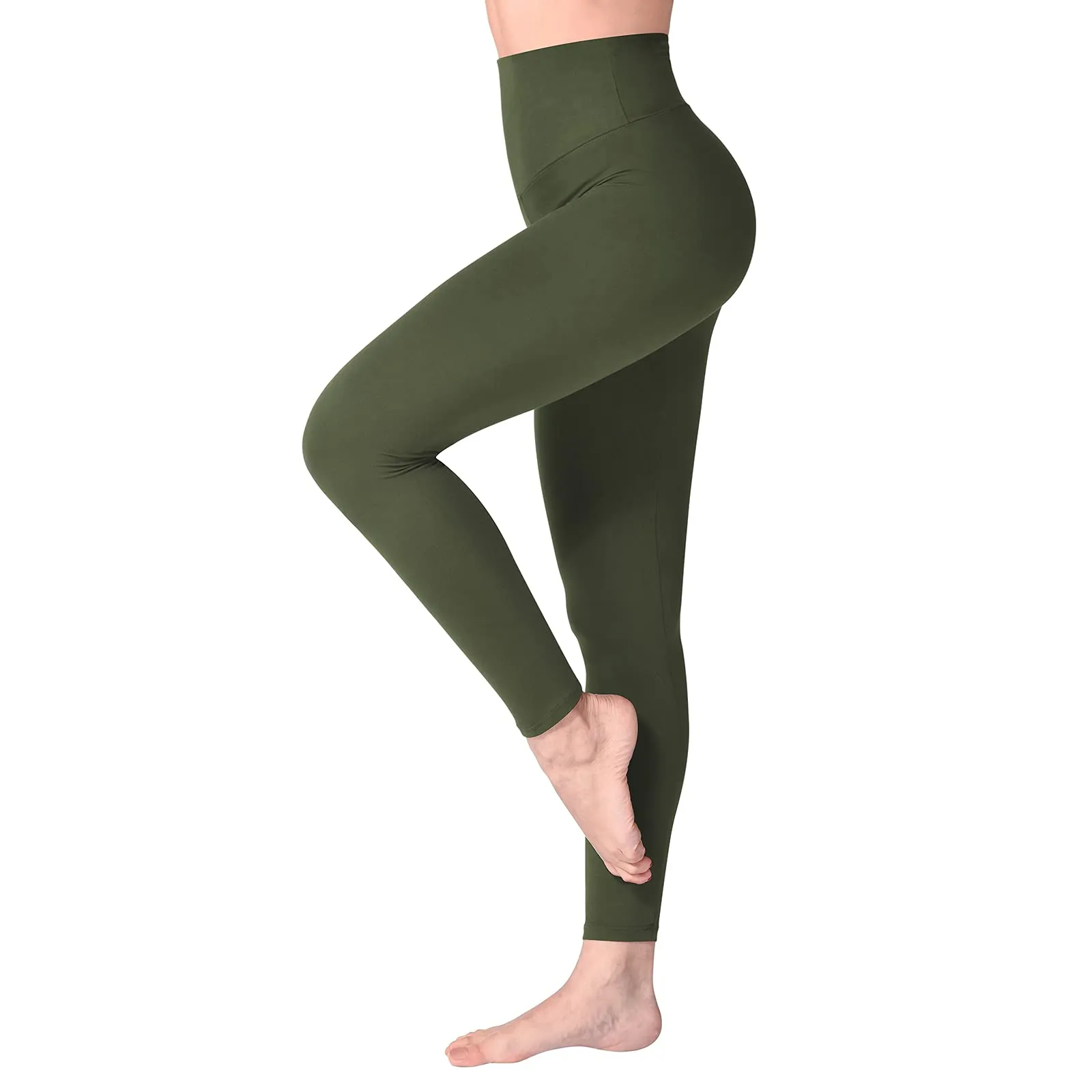 SINOPHANT Leggings Vita Alta Donna, Fitness e Yoga, Verde Militare, XXL - immagine 1