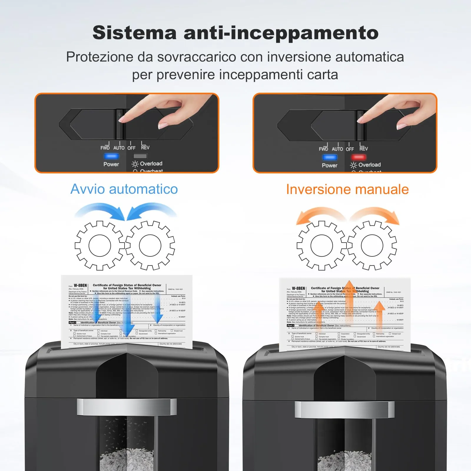 Bonsaii C266-B Distruggidocumenti 12 Fogli, Taglio a Micro Frammenti, 60 Minuti di Funzionamento Continuo - immagine 4