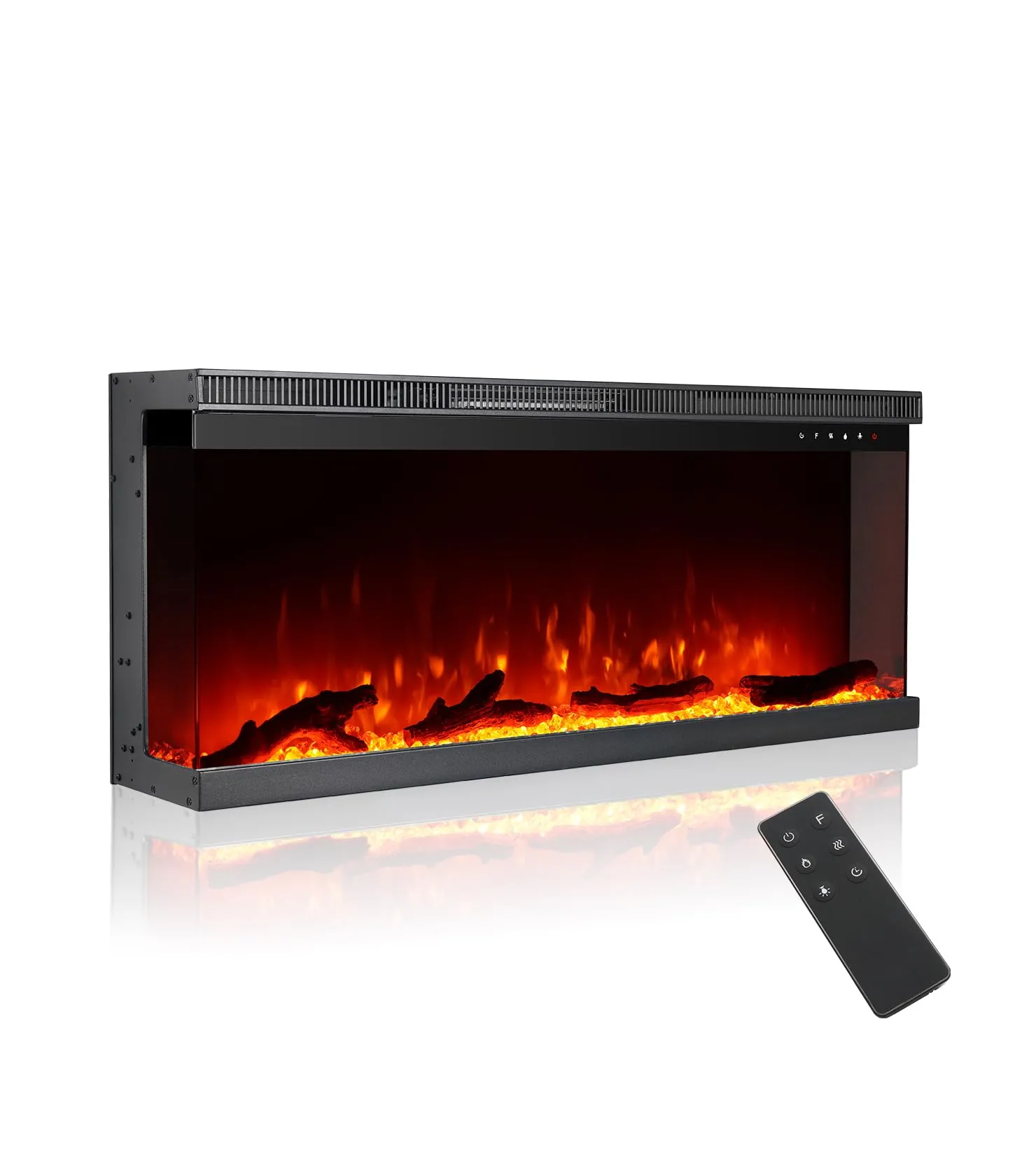 M.C.Haus Camino Elettrico a 3 Lati, 102 cm/40", 1800W, Nero - immagine 1