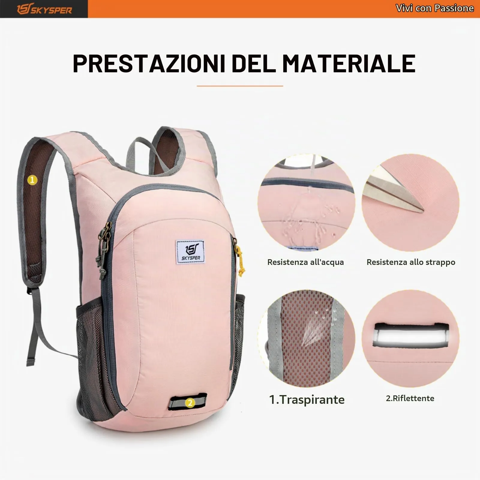 SKYSPER Zaino Leggero Pieghevole 10L - immagine 4