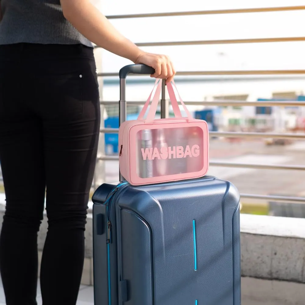 Aucuu Set 6 Borse da Toilette Trasparente in PVC e PU, Beauty Case Impermeabile da Viaggio - immagine 8