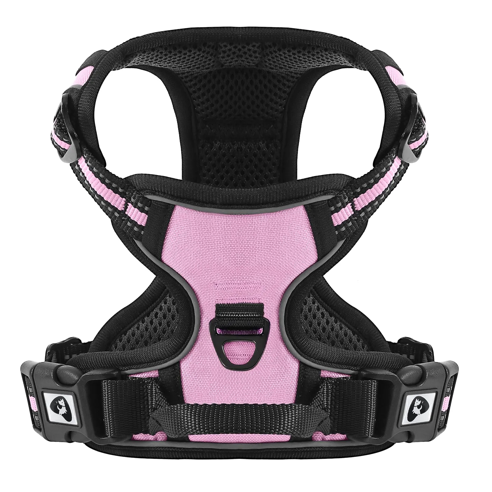 COMSLE Pettorina per Cani Anti Tiro Riflettente, Imbracatura Regolabile con 2 Ganci in Metallo, Rosa, S - immagine 1