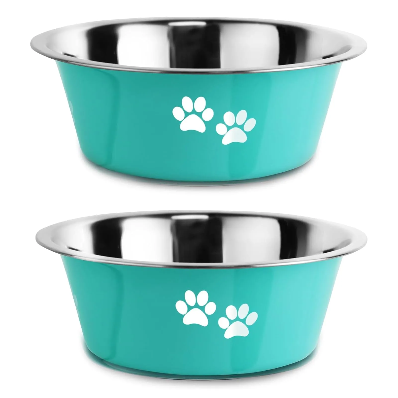 SUOXU Ciotole per Cani in Acciaio Inox con Base Antiscivolo, 2 Pezzi, Verde, 1560 ml - immagine 1
