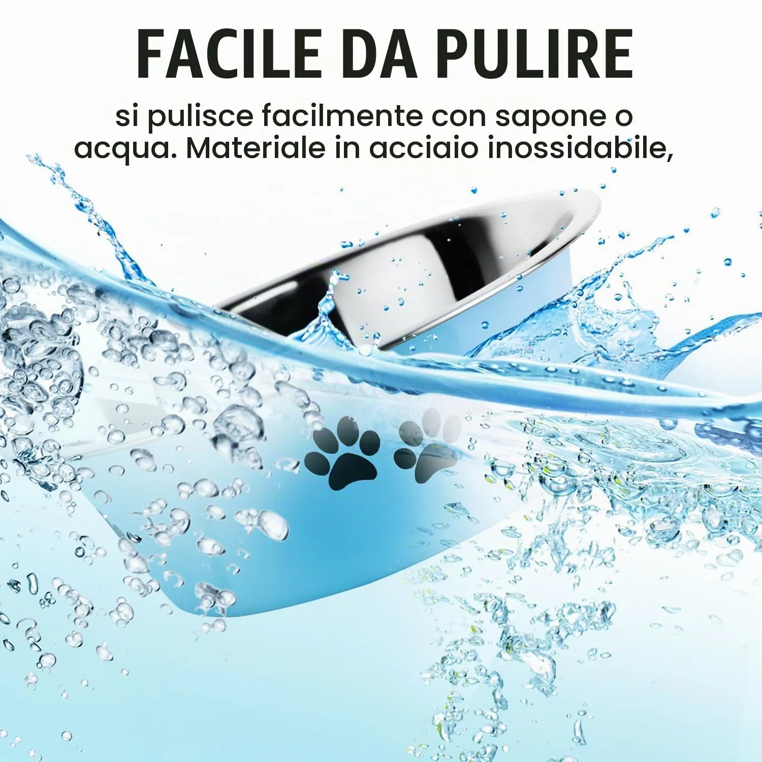 SUOXU Ciotole per Cani in Acciaio Inox, 2 pezzi, Blu, 1560ml, Base Antiscivolo - immagine 7