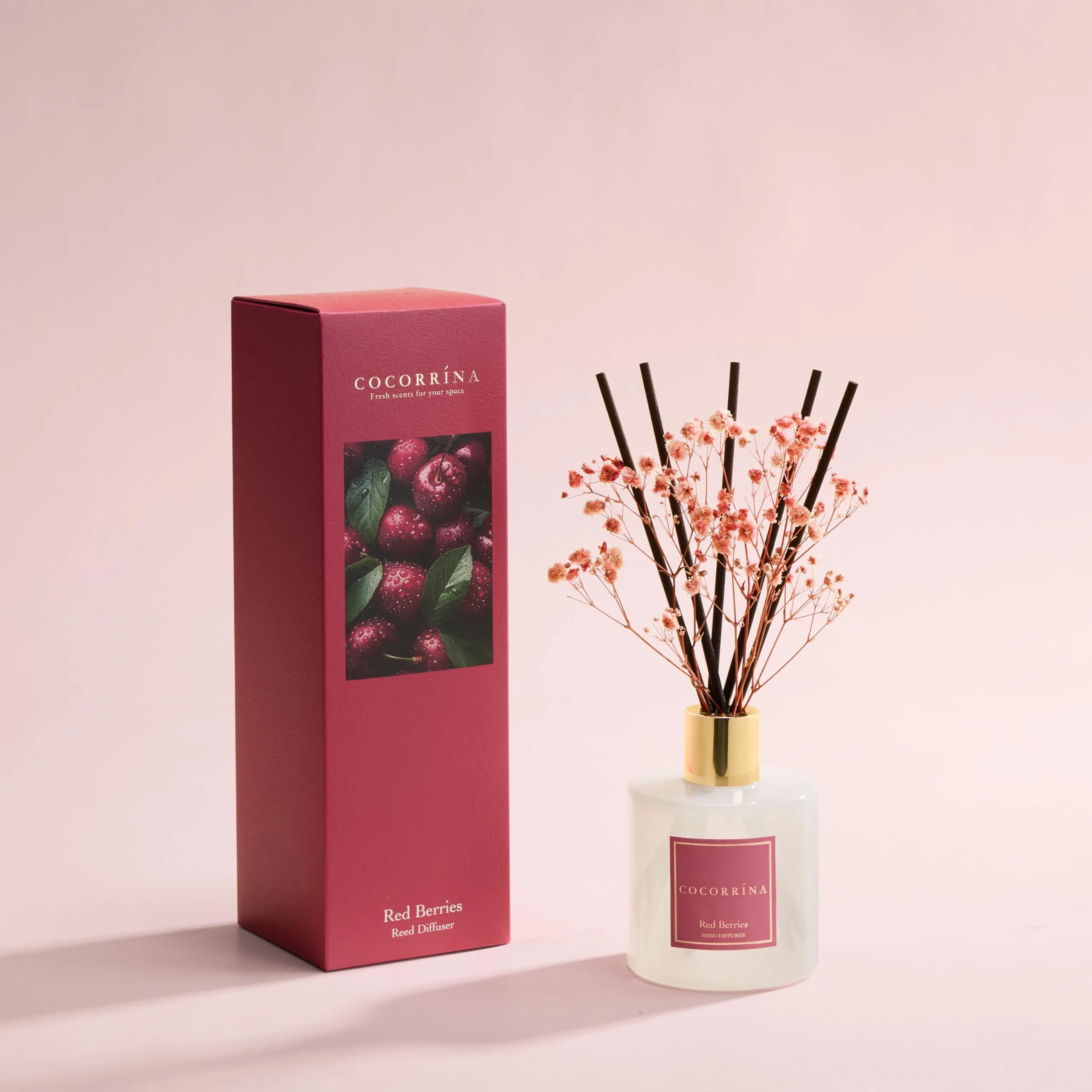 COCORRÍNA Diffusore Profumo Ambiente Red Berries, 200ml con Bastoncini - immagine 2