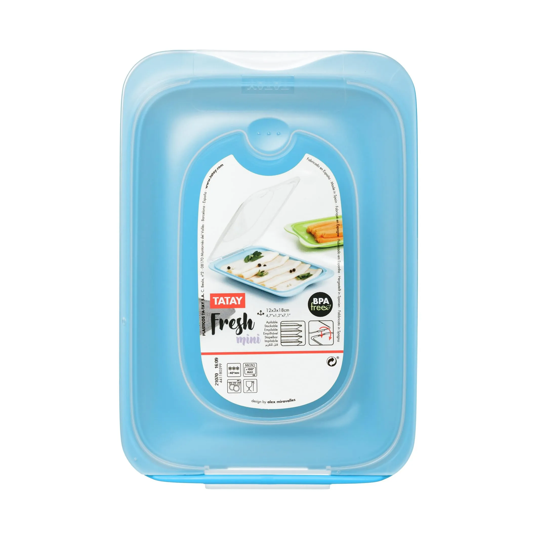 Tatay Fresh Porta Affettati, Set di 3 Mini, 12x3,1x18cm, Turchese - immagine 4