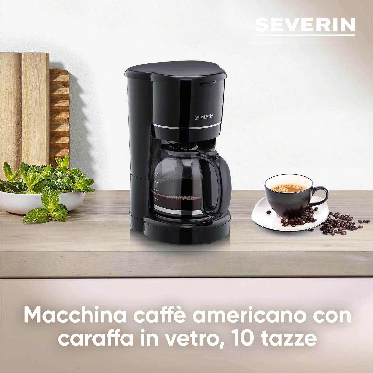 Severin Macchina Caffè Americano con Filtro Permanente, 10 Tazze, KA 4320 - immagine 2