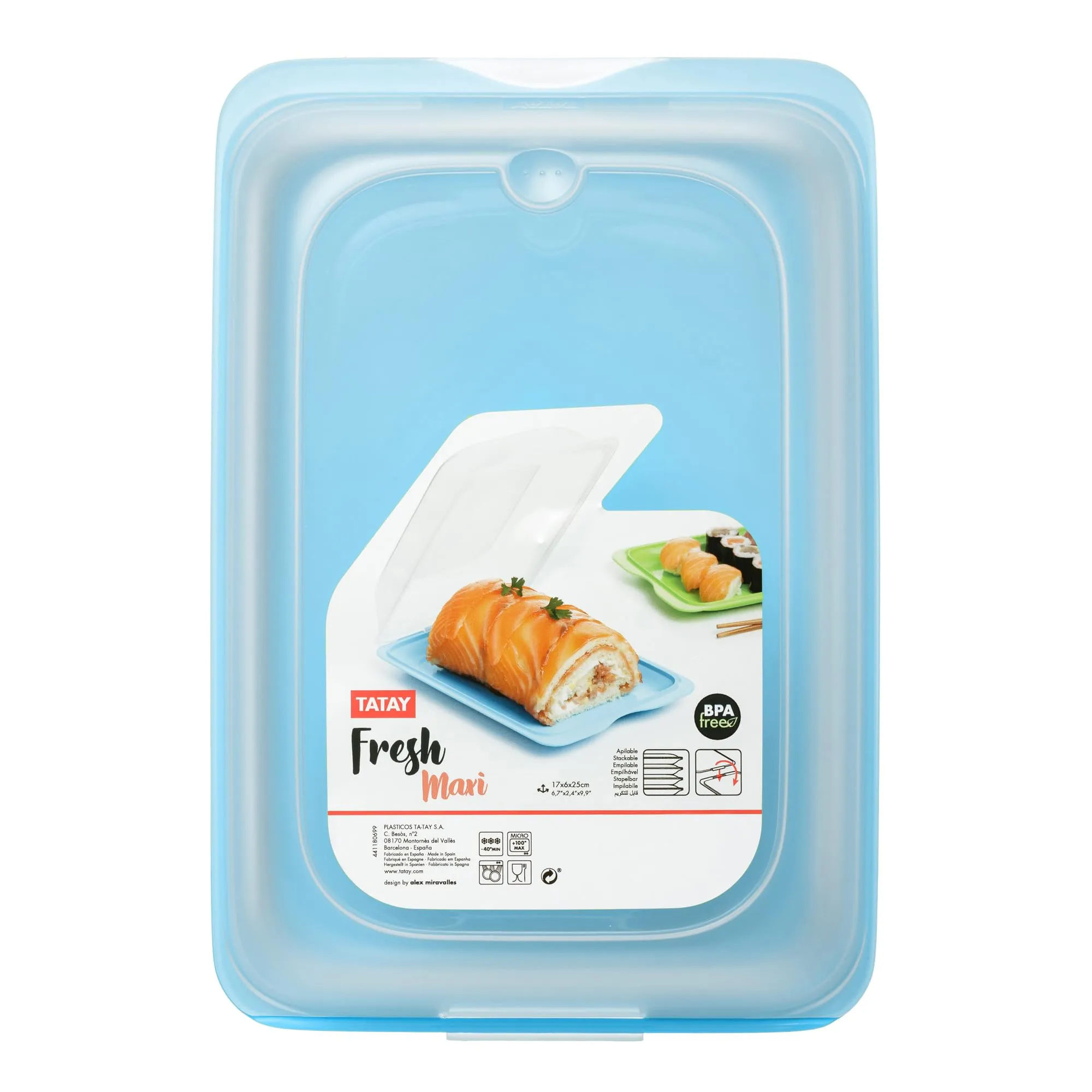 TATAY Porta Affettati Fresh, Set di 3 Maxi, 17x6,2x25,2cm, Turchese - immagine 4