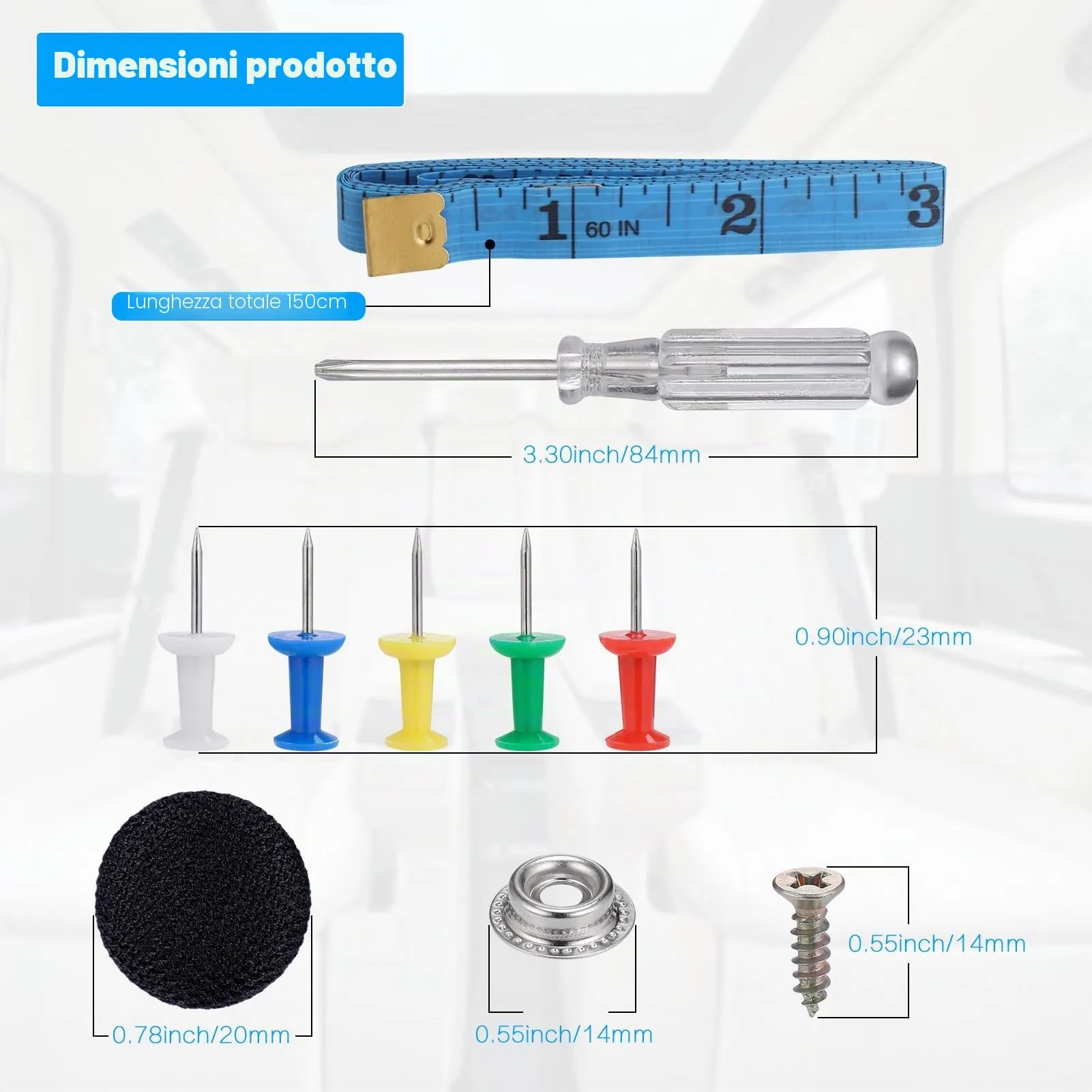 Zocipro Kit Riparazione Cielo Auto, 65 Pezzi - immagine 2