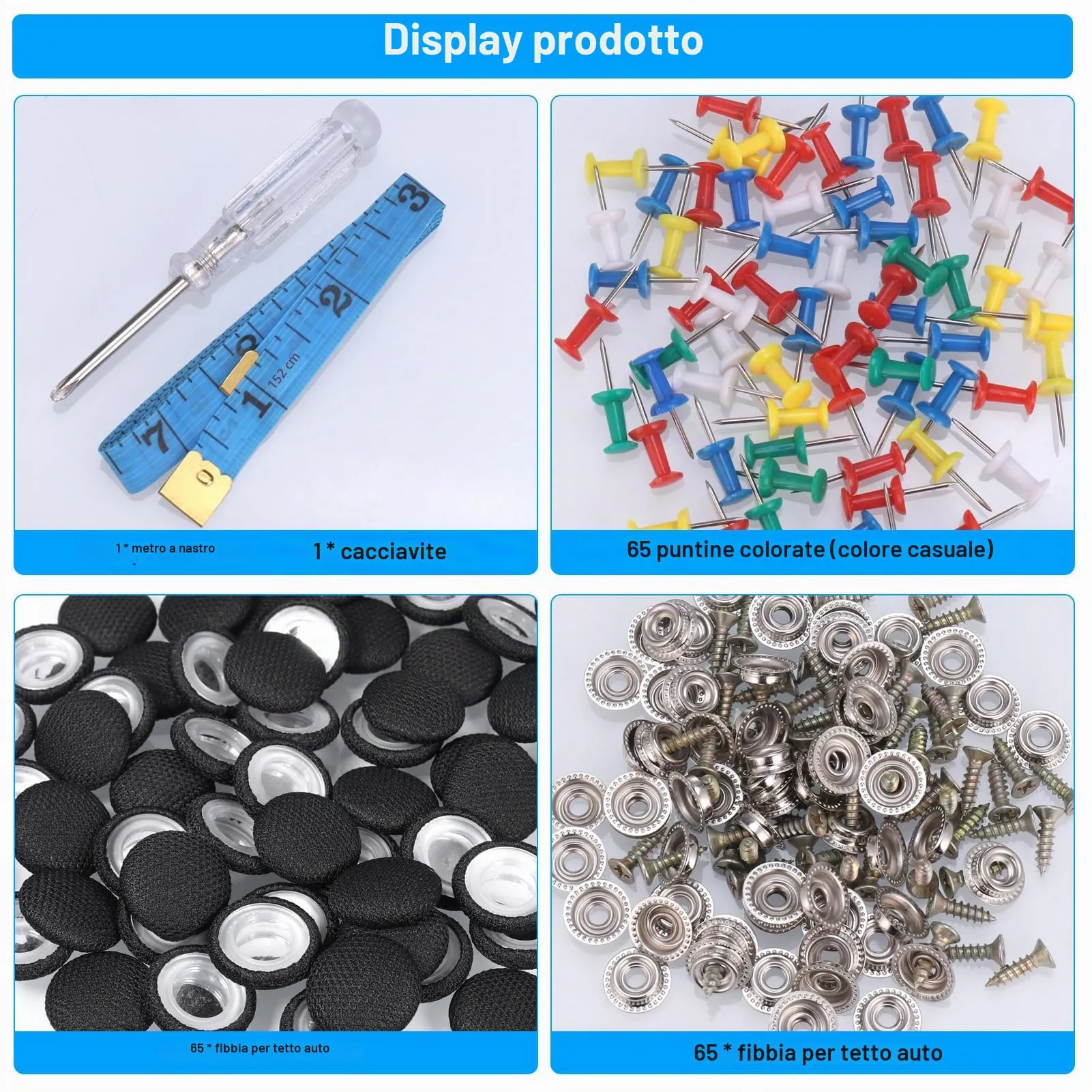 Zocipro Kit Riparazione Cielo Auto, 65 Pezzi - immagine 3