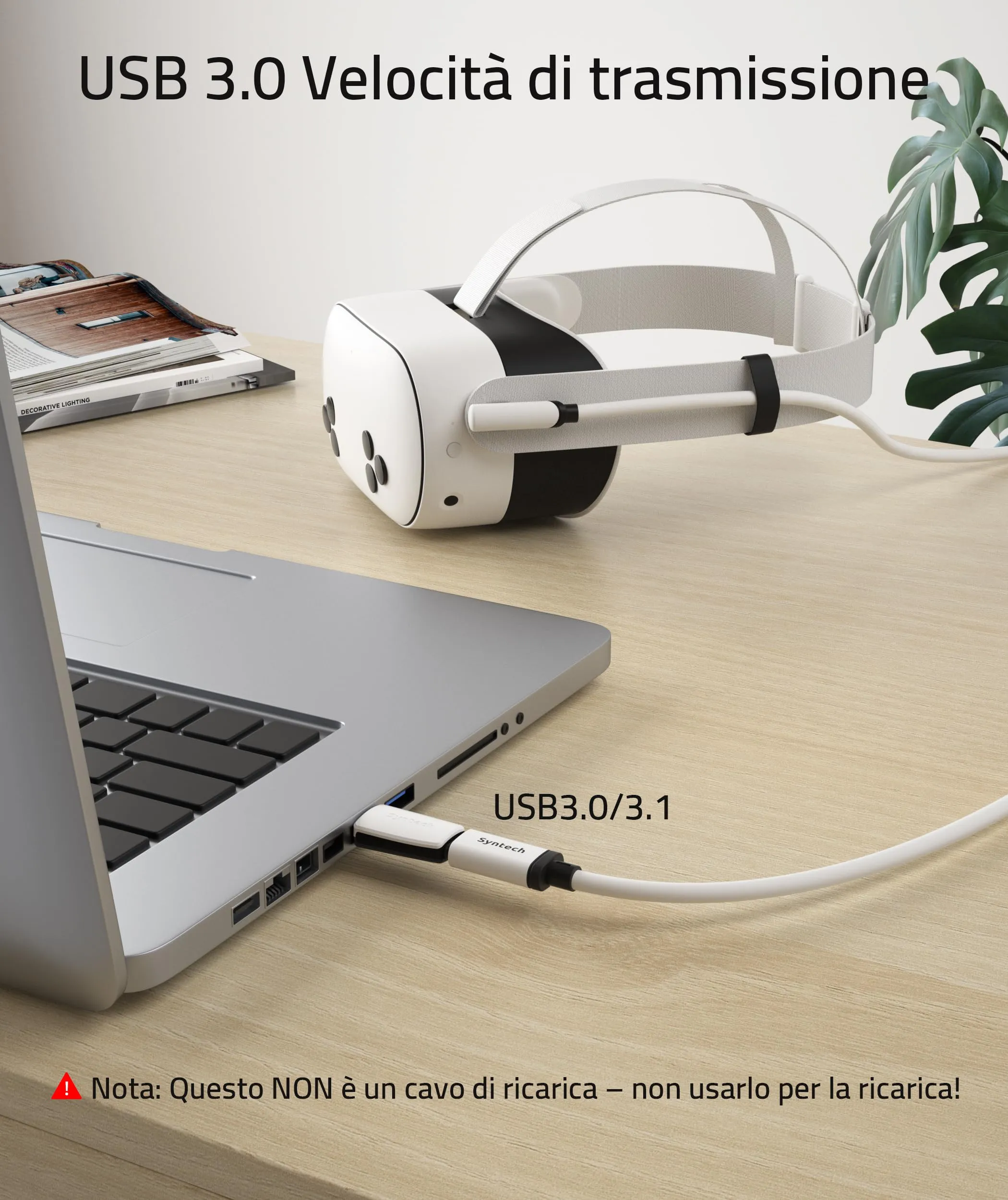 Syntech Cavo VR 5m per Meta Quest 3/3S/2 con Adattatore USB 3.0 - immagine 3