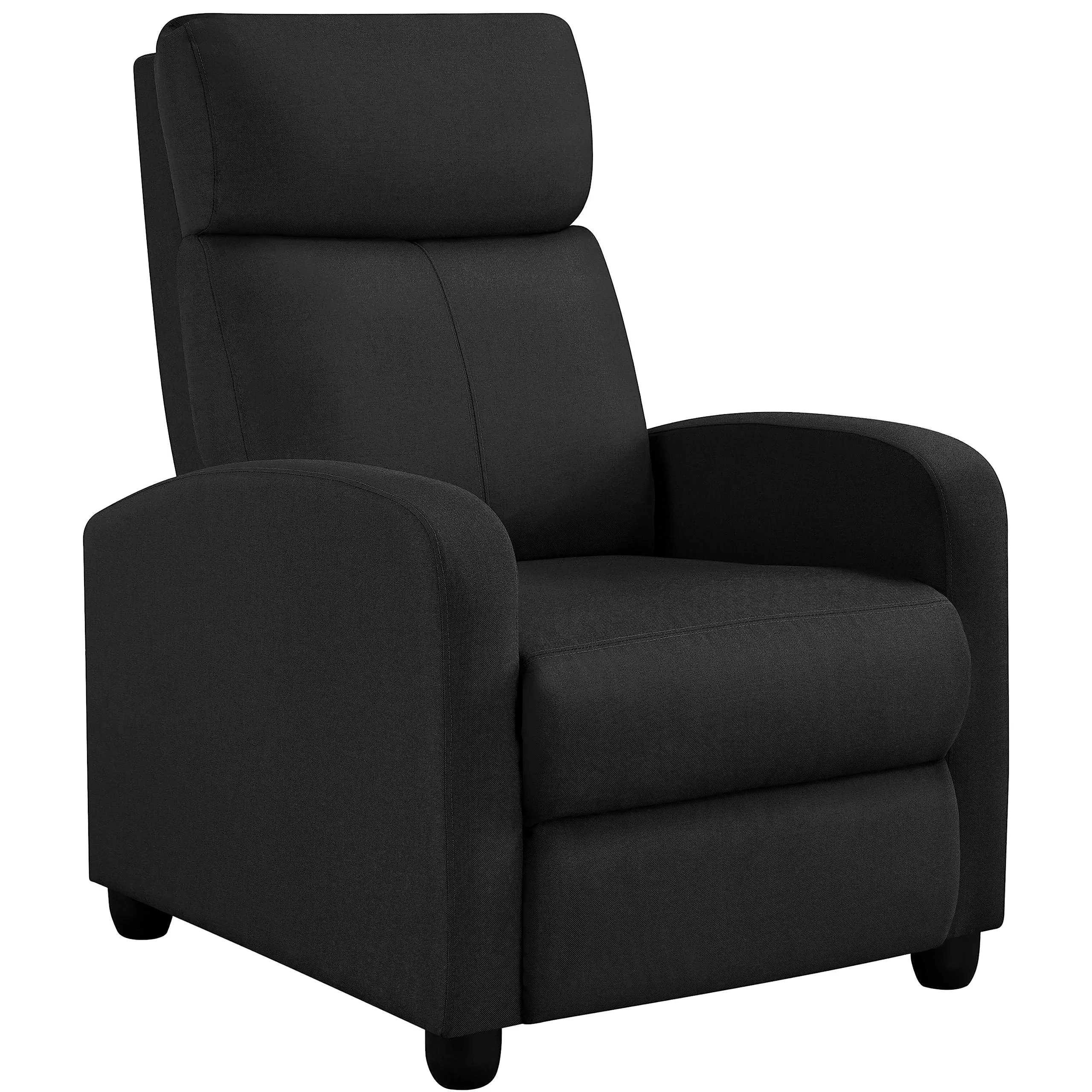 Yaheetech Poltrona Relax Reclinabile con Poggiapiedi, Nero - immagine 1