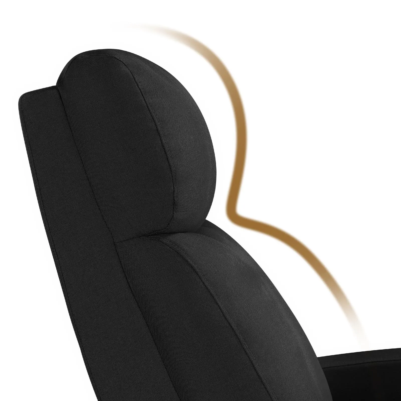 Yaheetech Poltrona Relax Reclinabile con Poggiapiedi, Nero - immagine 8