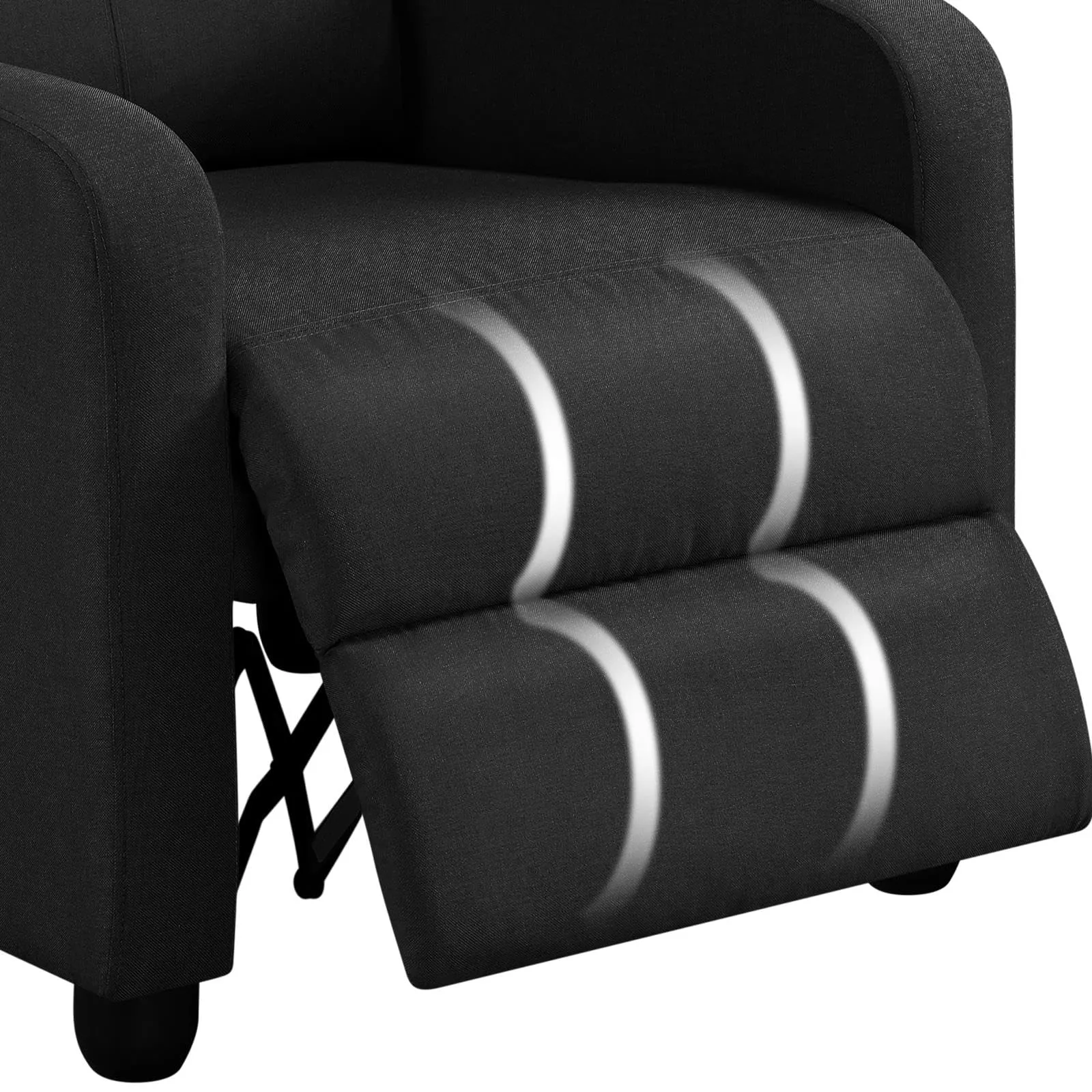 Yaheetech Poltrona Relax Reclinabile con Poggiapiedi, Nero - immagine 9