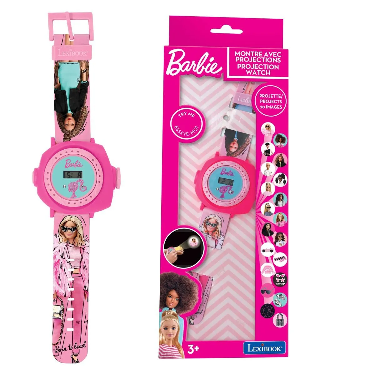 Lexibook Barbie Orologio a Proiezione con 20 Immagini - DMW050BB - immagine 1