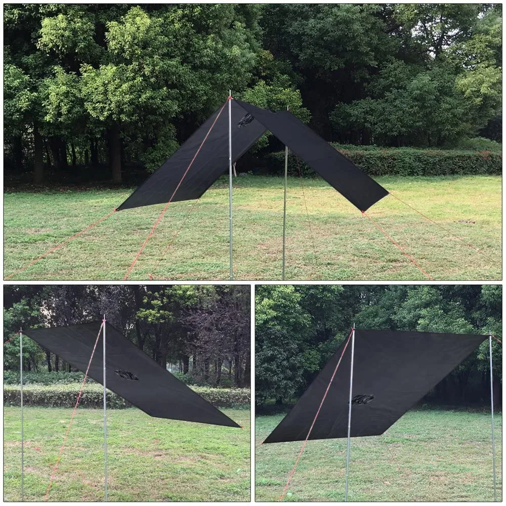 Azeekoom Poncho Impermeabile Multifunzionale con Cappuccio per Uomo e Donna, Nero - immagine 4