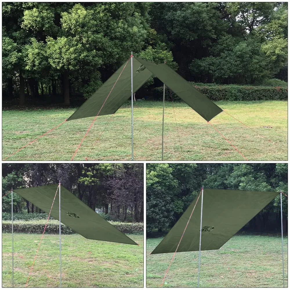 Azeekoom Poncho Impermeabile Multifunzionale con Cappuccio per Uomo e Donna (Verde) - immagine 4