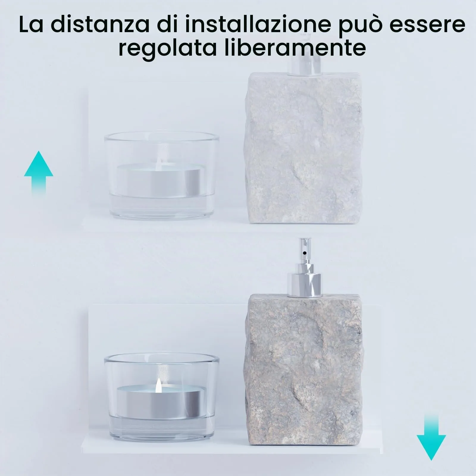 Toski Mensola da Parete in Acrilico Autoadesiva Bianca, 20 cm - immagine 5