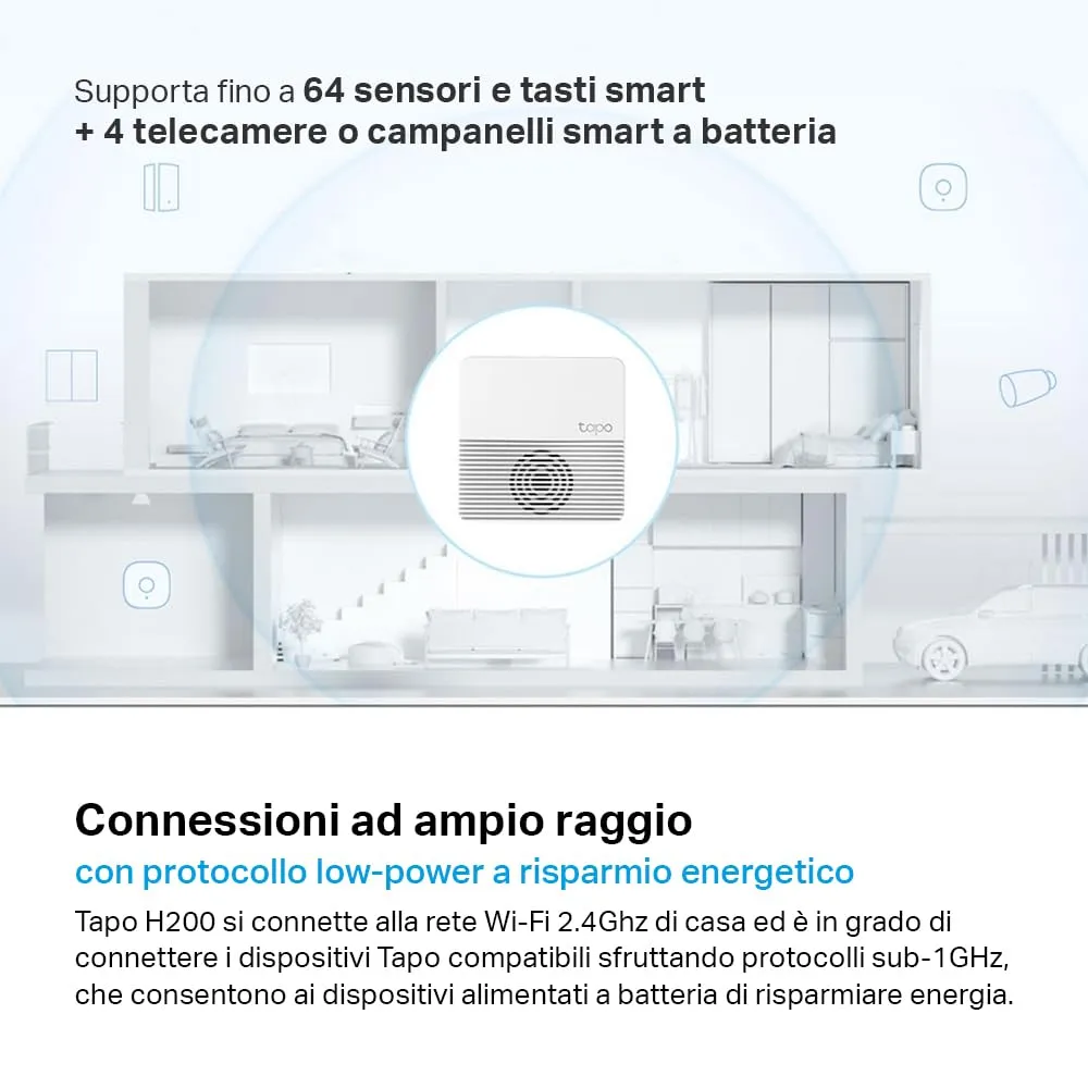 Tapo H200 Smart Hub with Alarm Chime, 64+4 Devices, MicroSD, Alexa - immagine 3