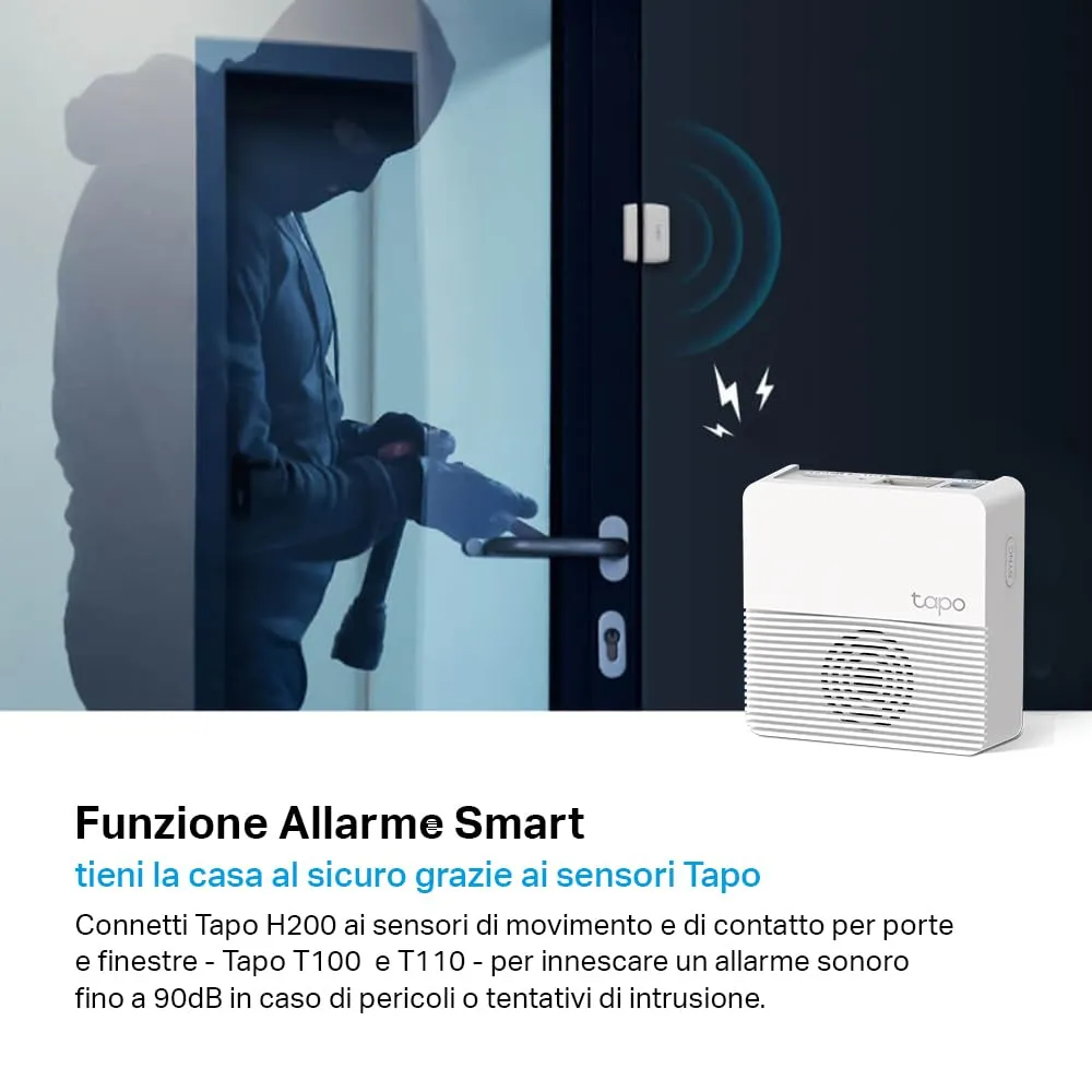 Tapo H200 Smart Hub with Alarm Chime, 64+4 Devices, MicroSD, Alexa - immagine 4