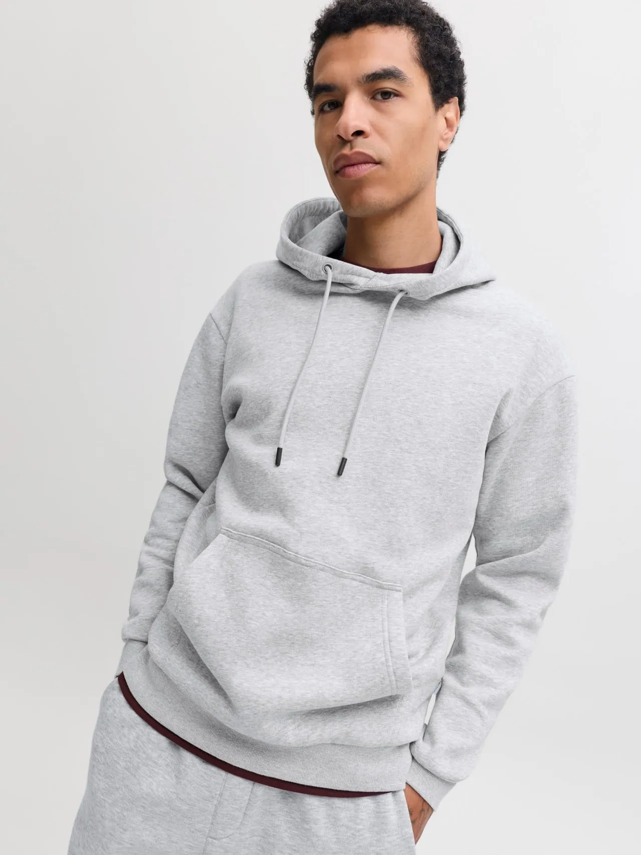 Jack & Jones Felpa con Cappuccio Uomo, Grigio Chiaro, M - immagine 7