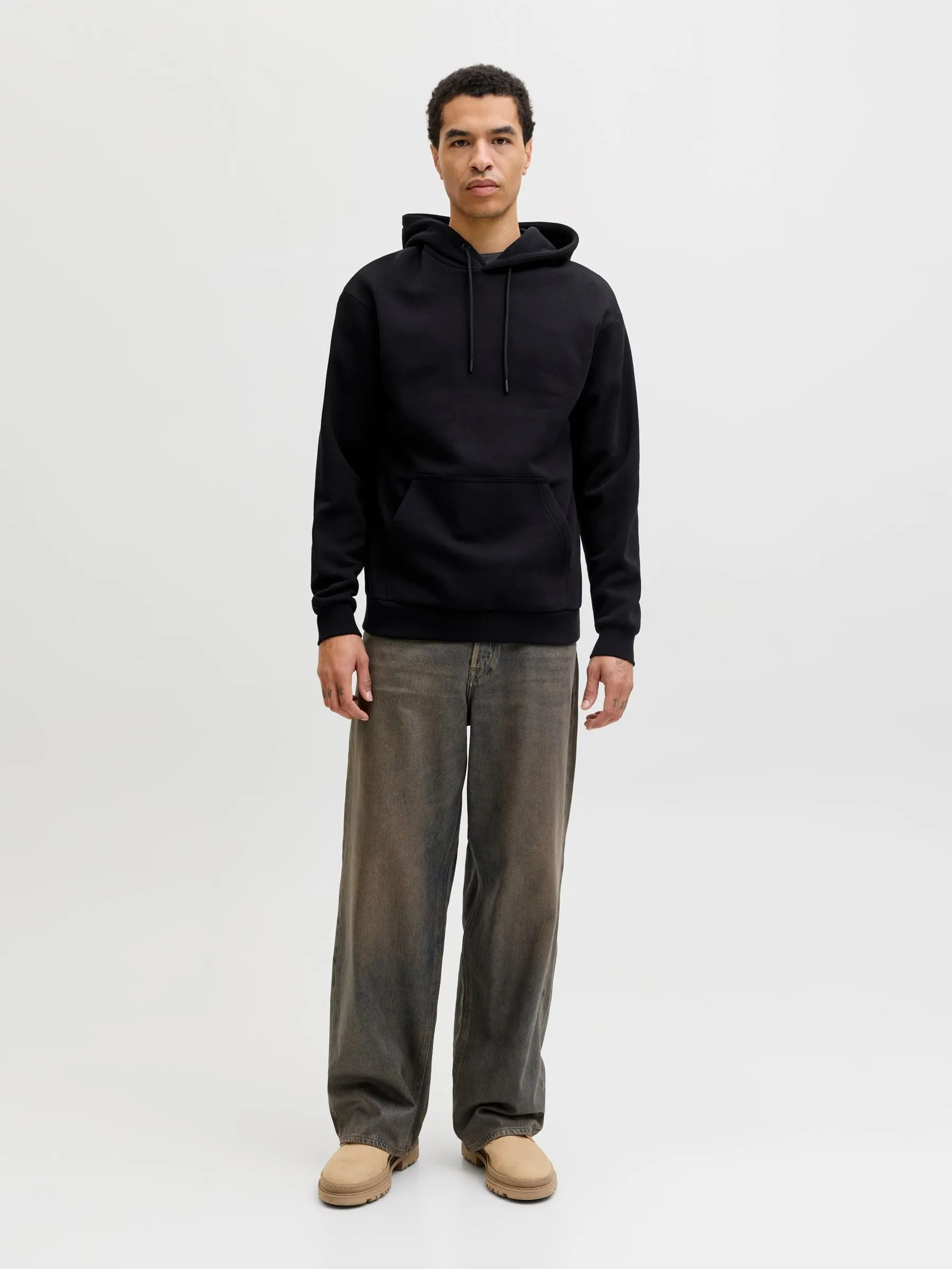 Jack & Jones Felpa con Cappuccio Uomo, Nero, S - immagine 4