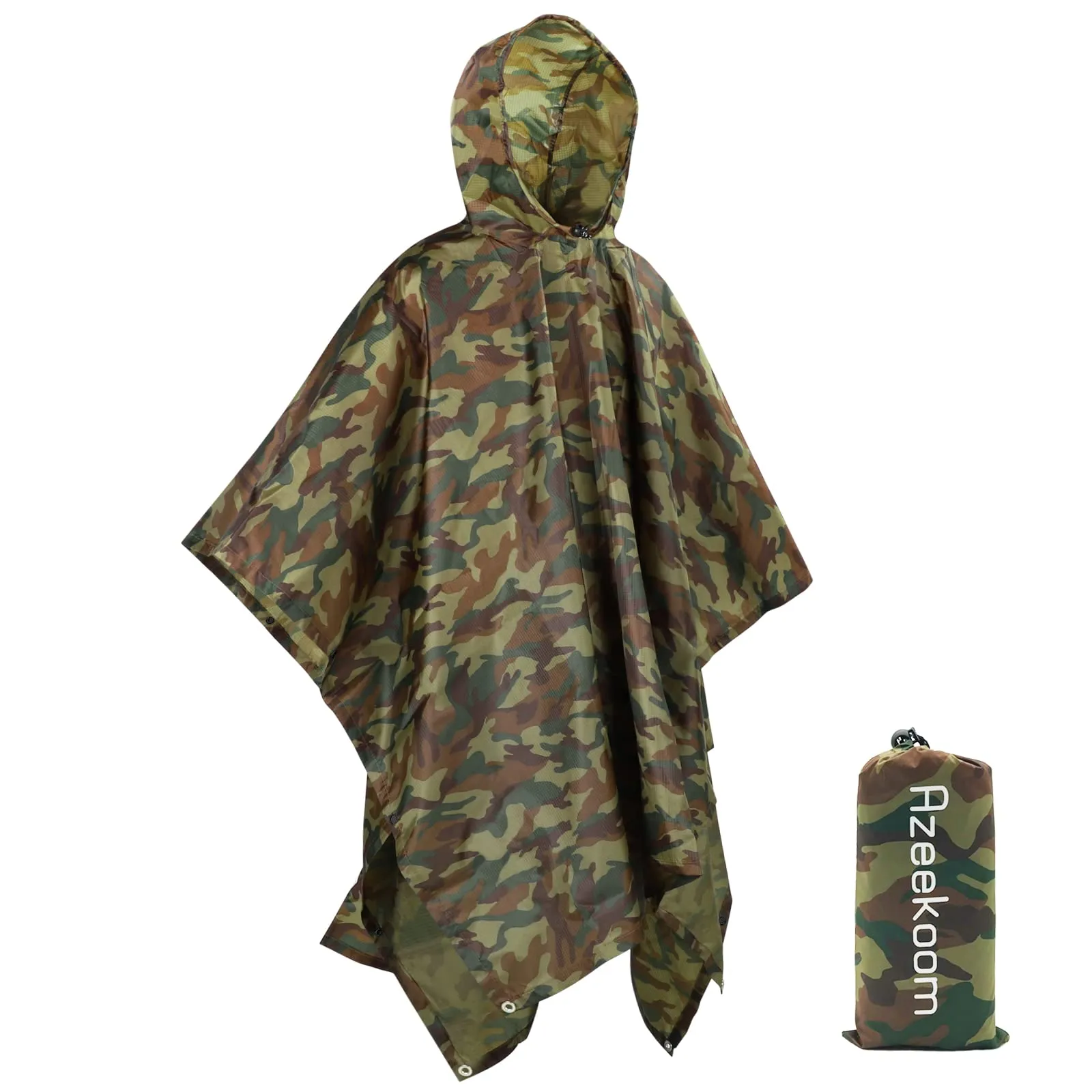 Azeekoom Poncho Impermeabile Multifunzionale con Cappuccio per Uomo e Donna - immagine 1