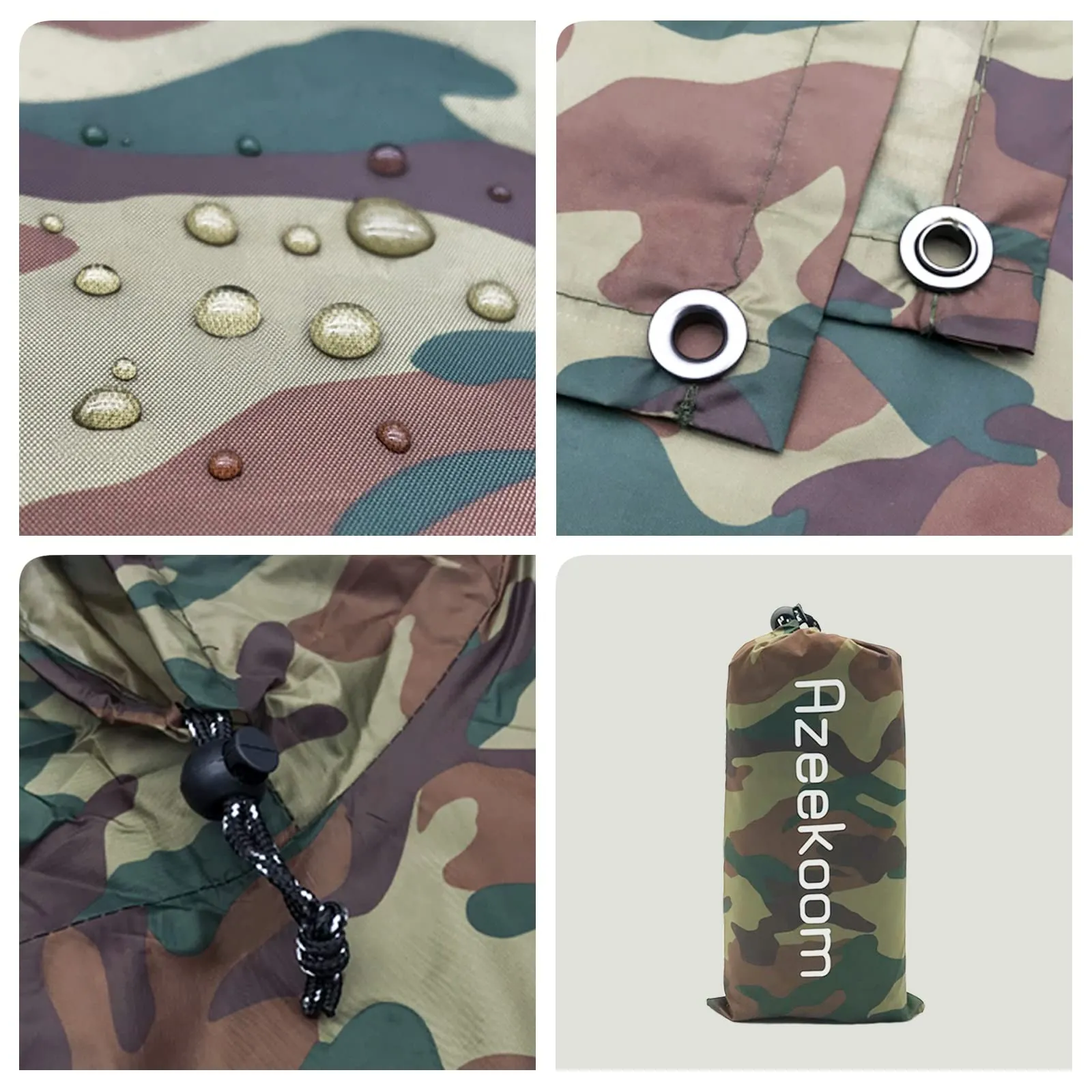 Azeekoom Poncho Impermeabile Multifunzionale con Cappuccio per Uomo e Donna - immagine 2