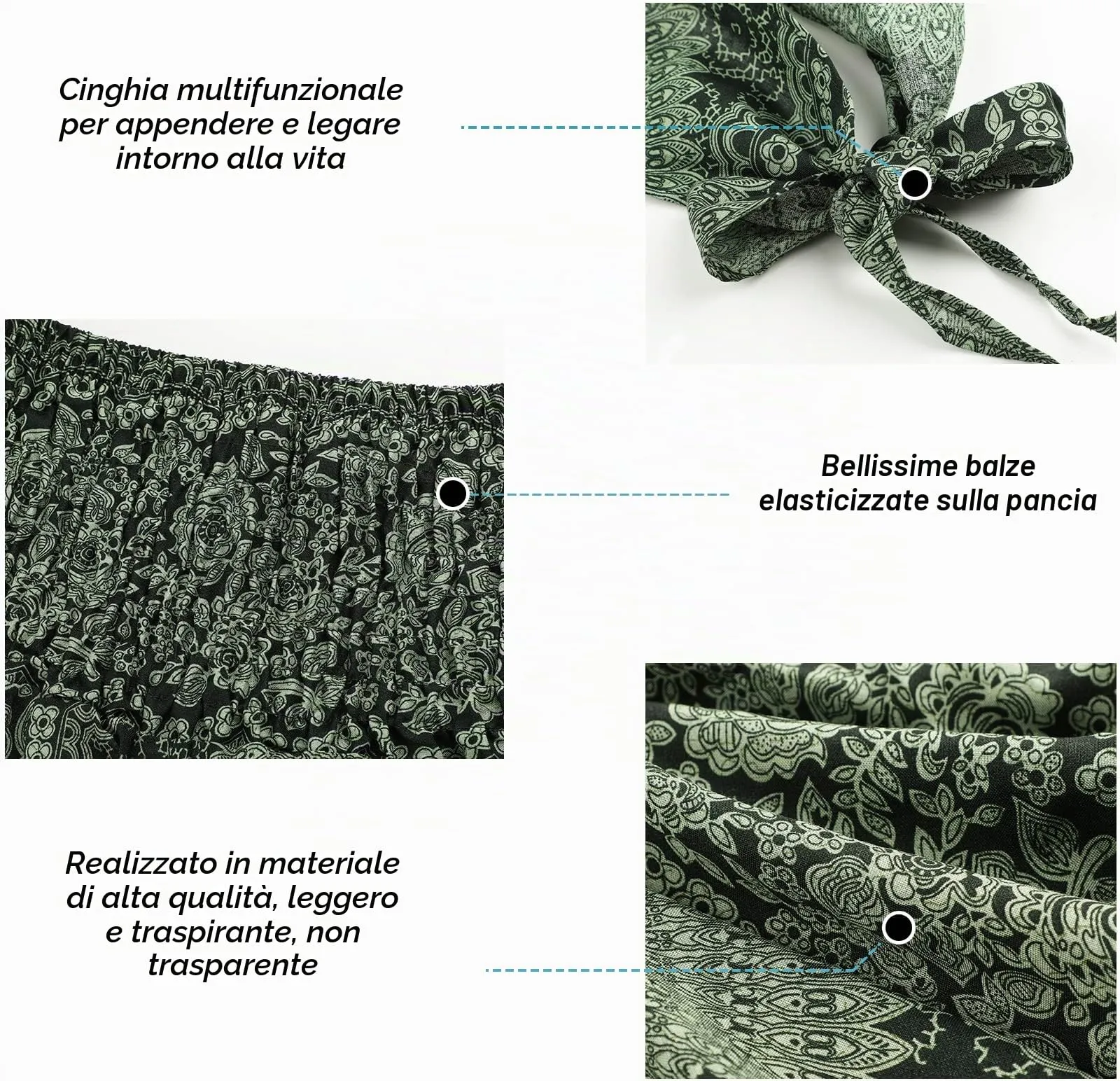 Adigaber Gonna Lunga 2 in 1 Donna Bohémien Stampa Floreale Taglia Unica - immagine 6