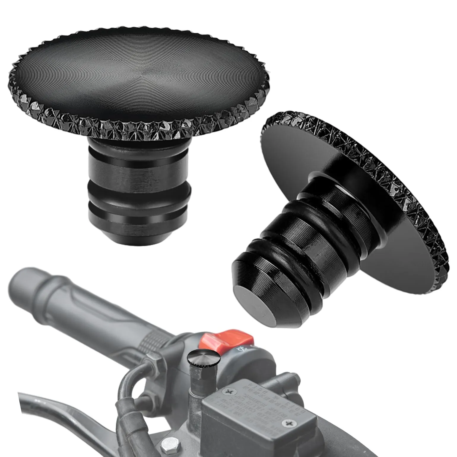 KEMIMOTO Tappi Specchietti Retrovisore M8 Universali in Alluminio CNC, 2 Pezzi - immagine 1