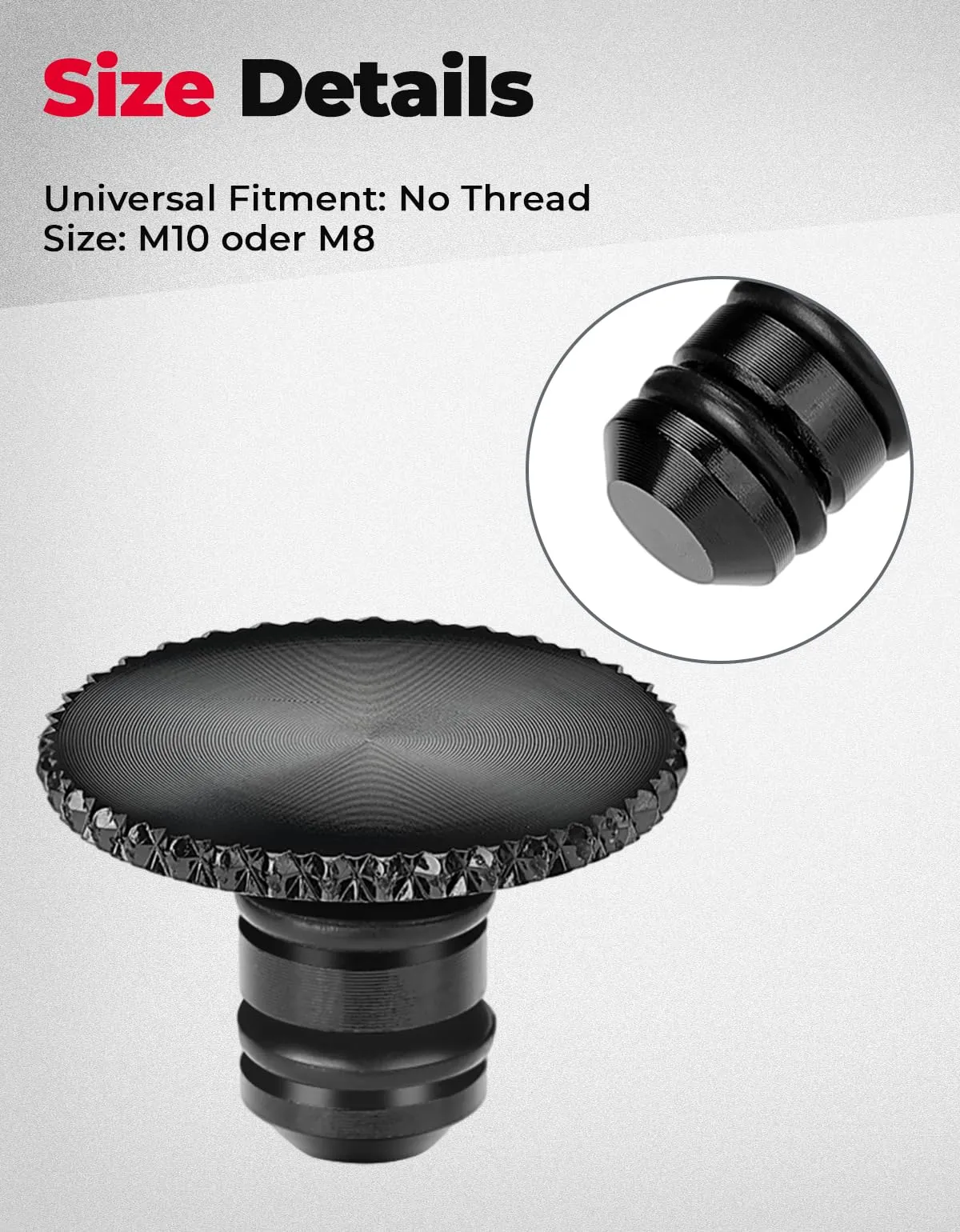 KEMIMOTO Tappi Specchietti Retrovisore M8 Universali in Alluminio CNC, 2 Pezzi - immagine 2