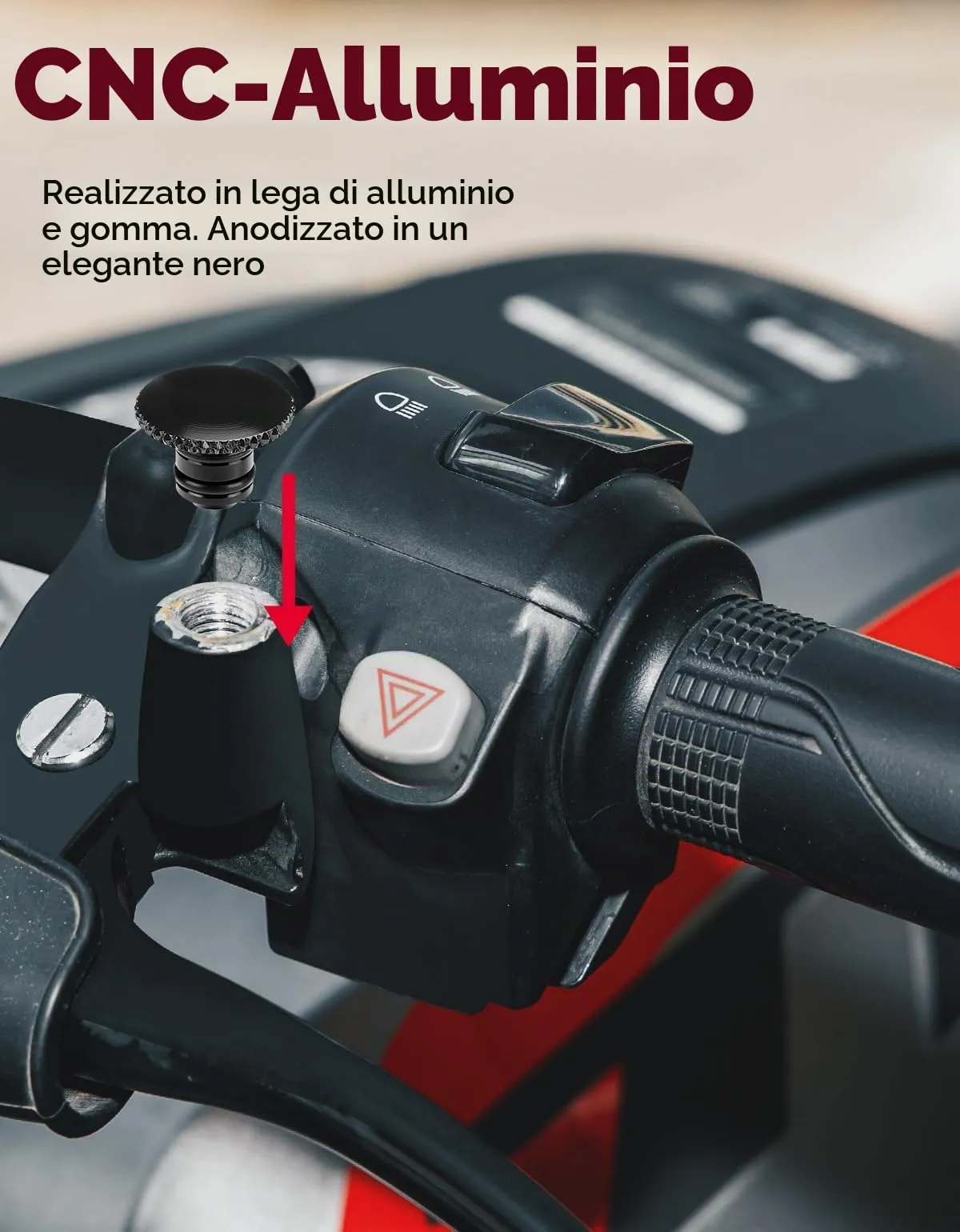 KEMIMOTO Tappi Specchietti Retrovisore Universali M10 in Alluminio CNC, Senso Orario e Antiorario, 2 Pezzi - immagine 4