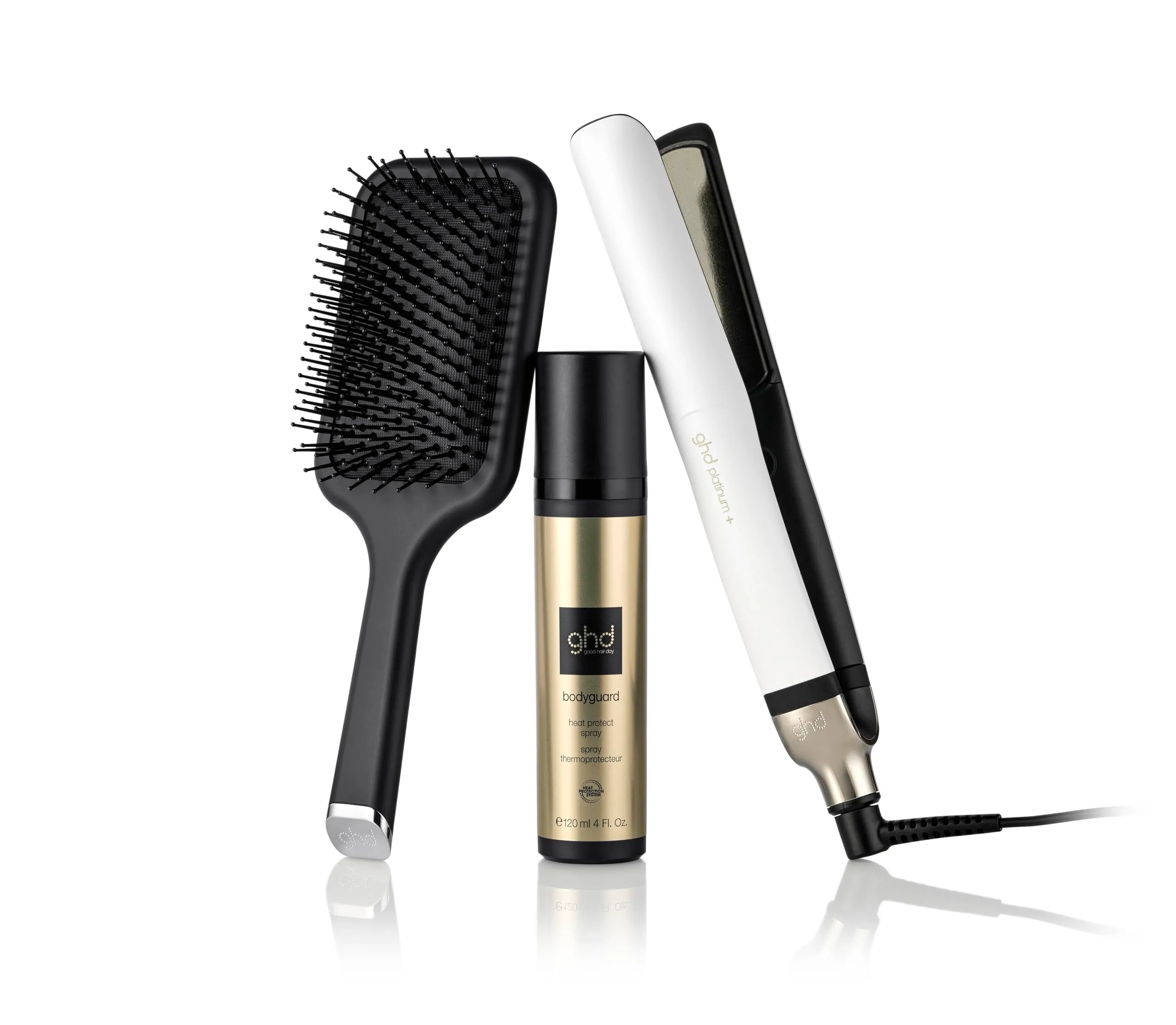 ghd Platinum+ Set - Piastra intelligente e professionale con ghd Bodyguard e spazzola The all Rounder, piastre da 26 mm, spina EU - immagine 1