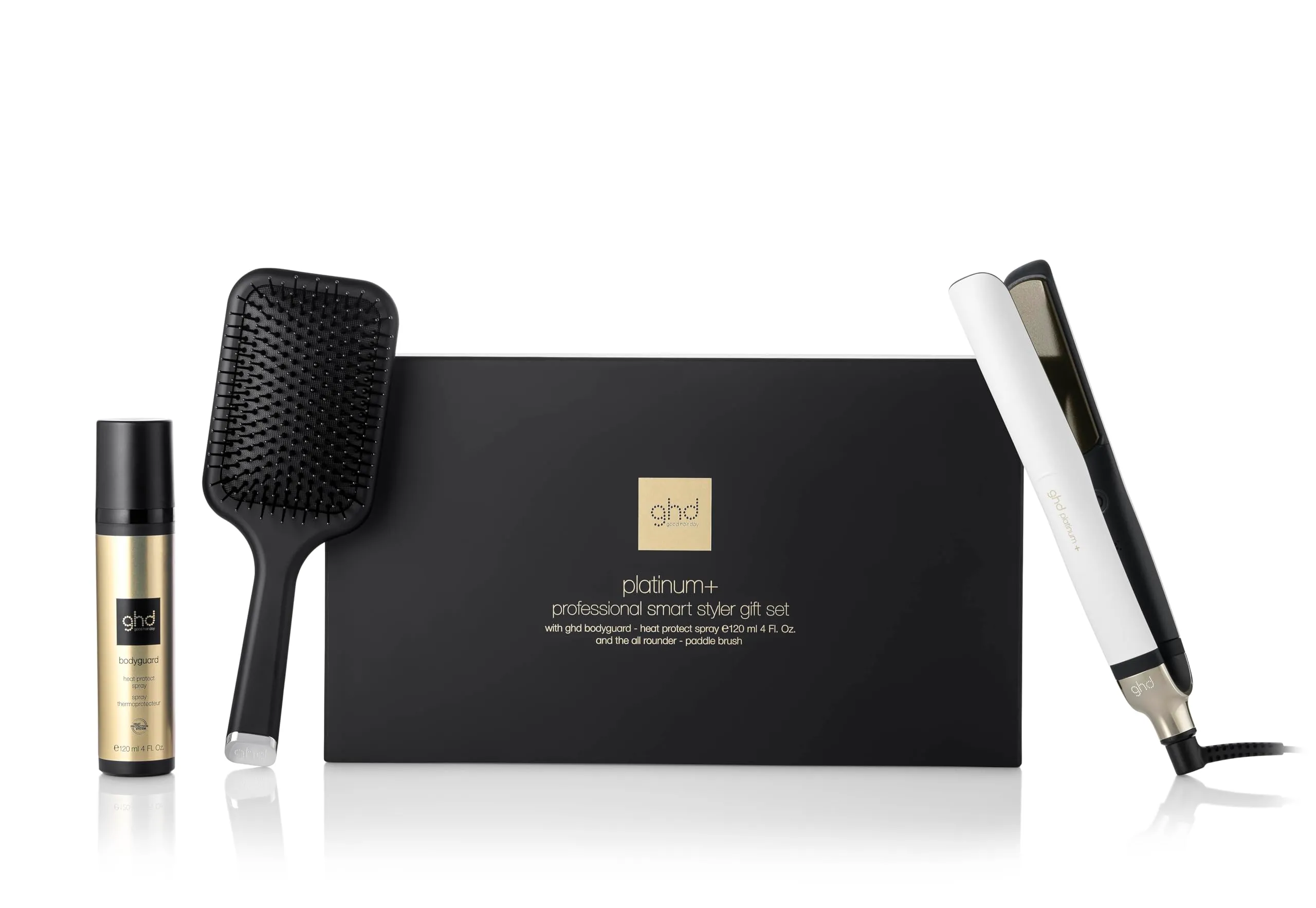 ghd Platinum+ Set - Piastra intelligente e professionale con ghd Bodyguard e spazzola The all Rounder, piastre da 26 mm, spina EU - immagine 2